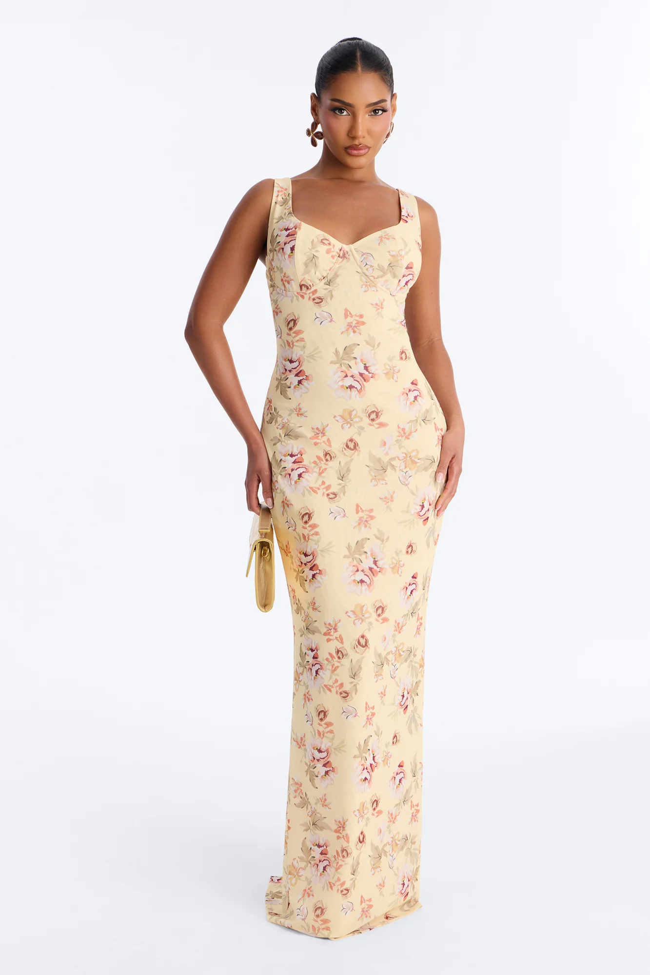 Gabby Underwire Mesh Maxi Dress - Yellow/combo