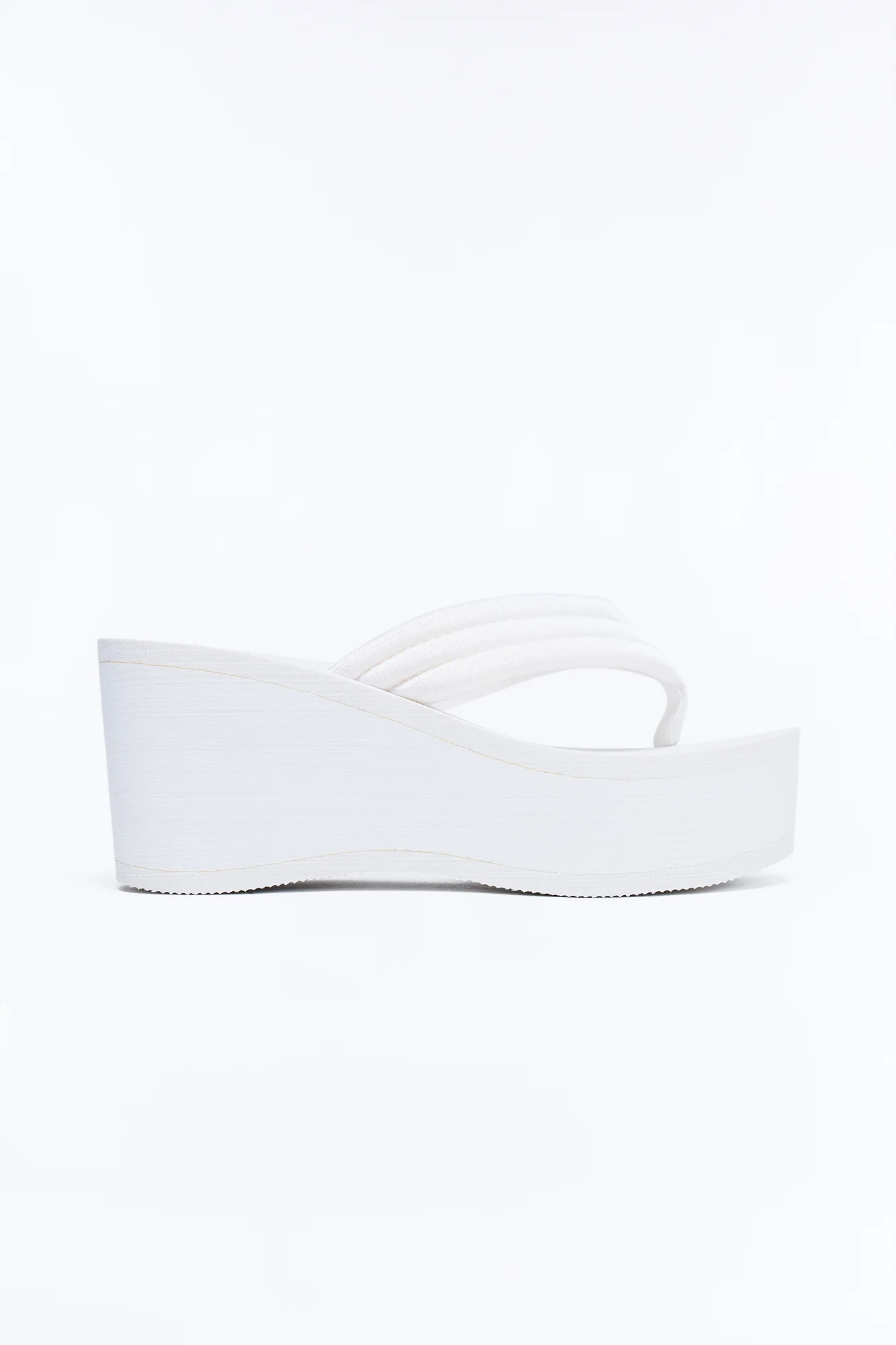 Gal Thong Platform Wedges - White