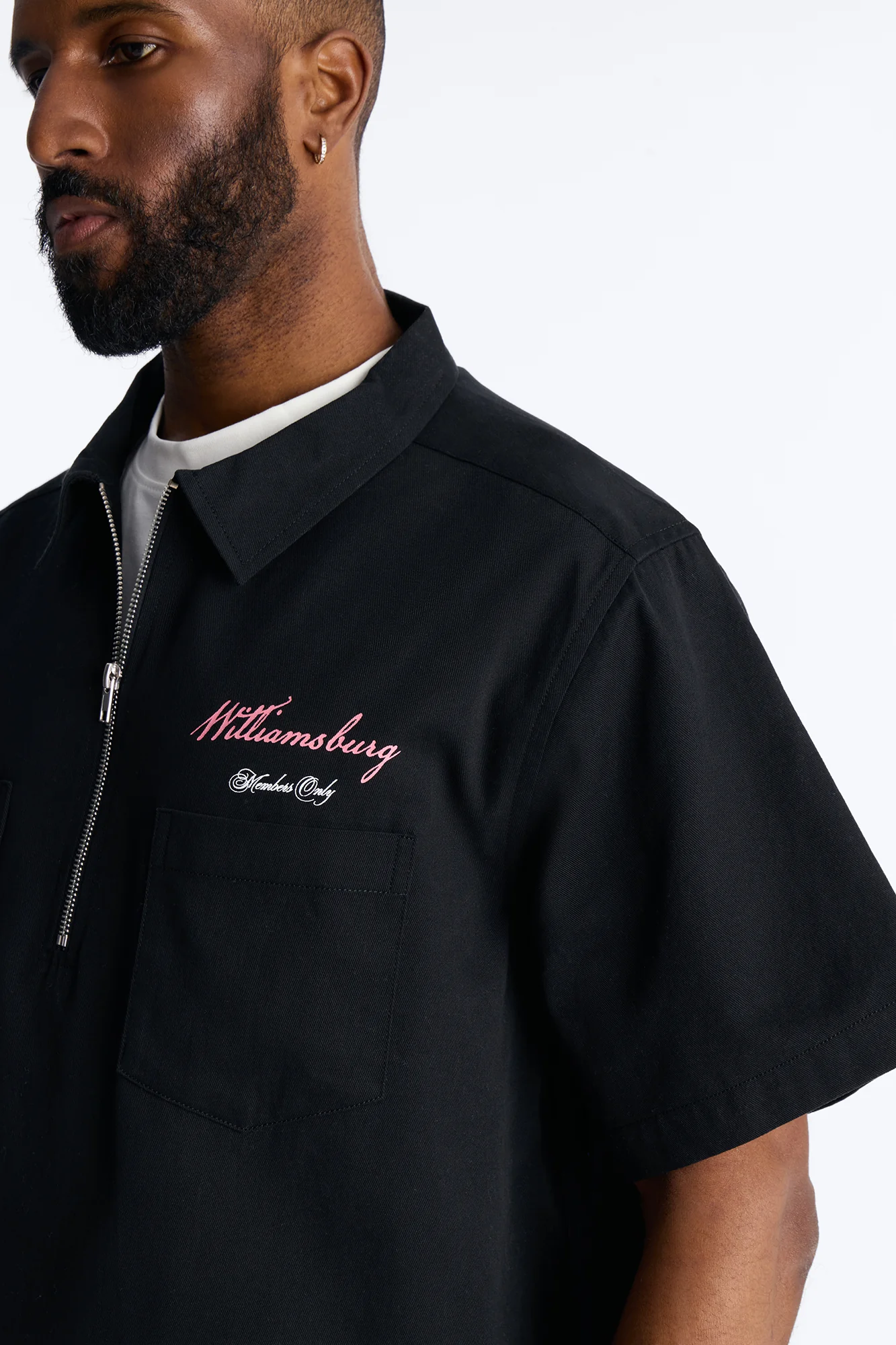 Galleries Half Zip Tee Shirt - Black - Image 3
