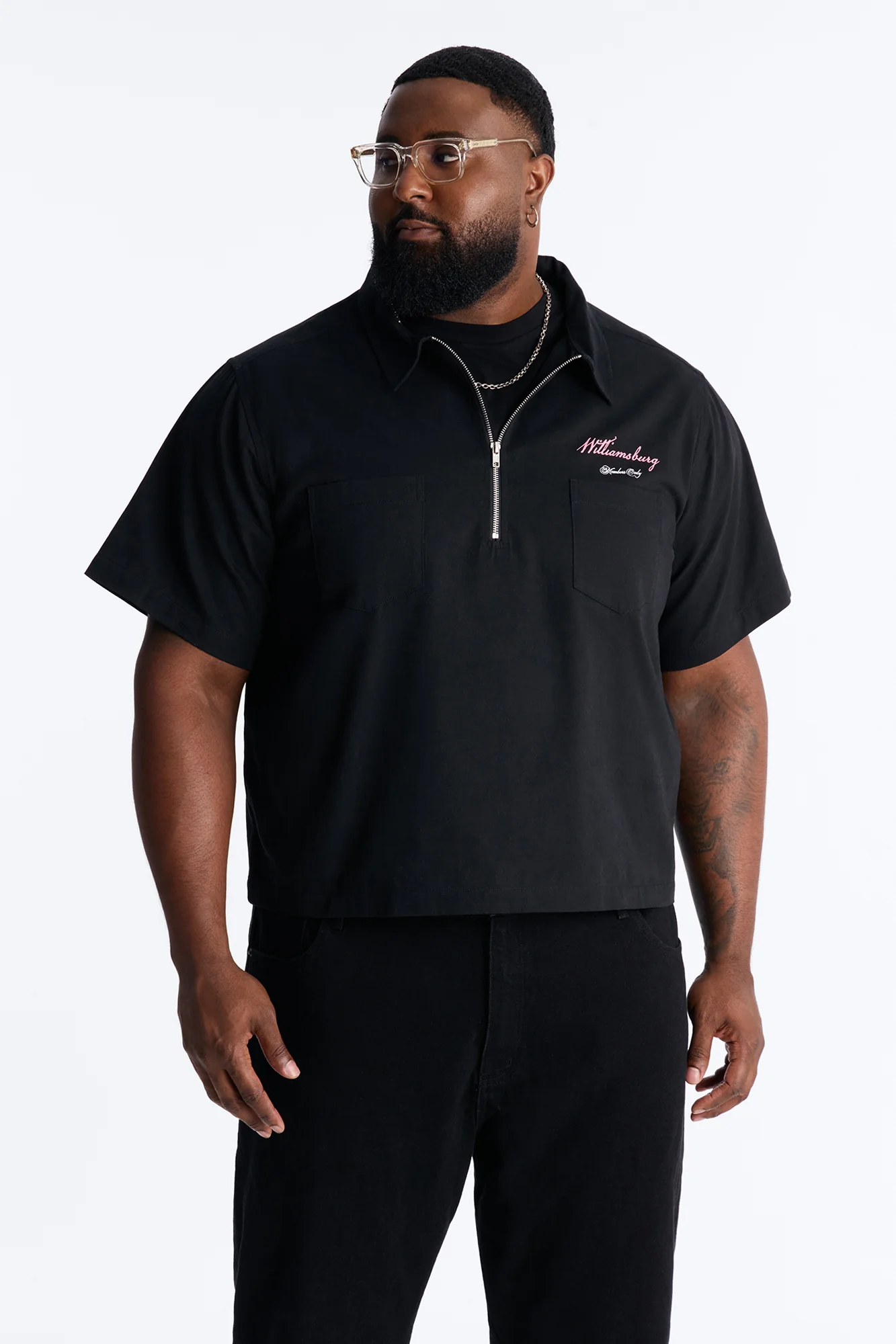 Galleries Half Zip Tee Shirt - Black - Image 5