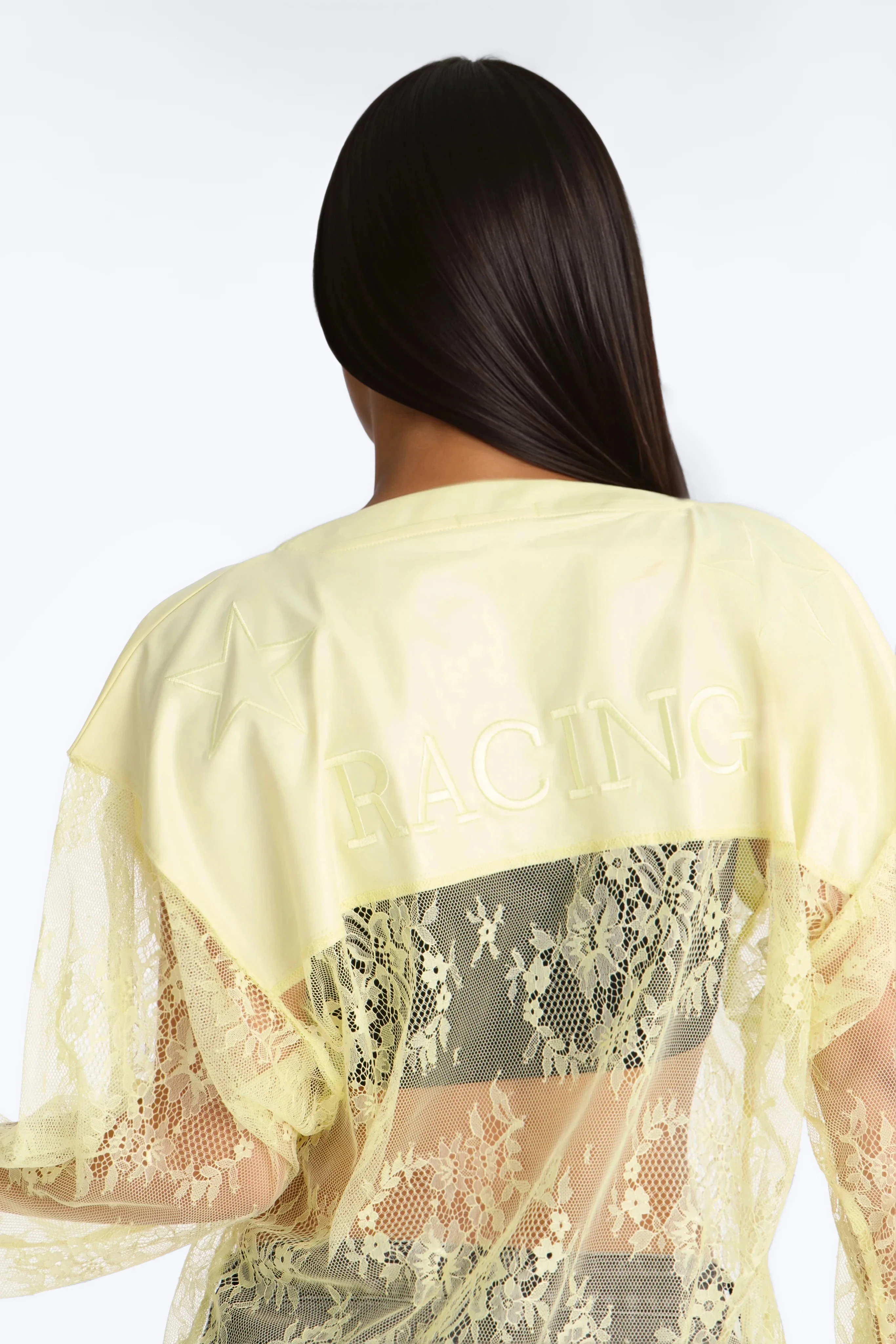 Game Countdown Lace Jersey Top - Yellow - Image 3
