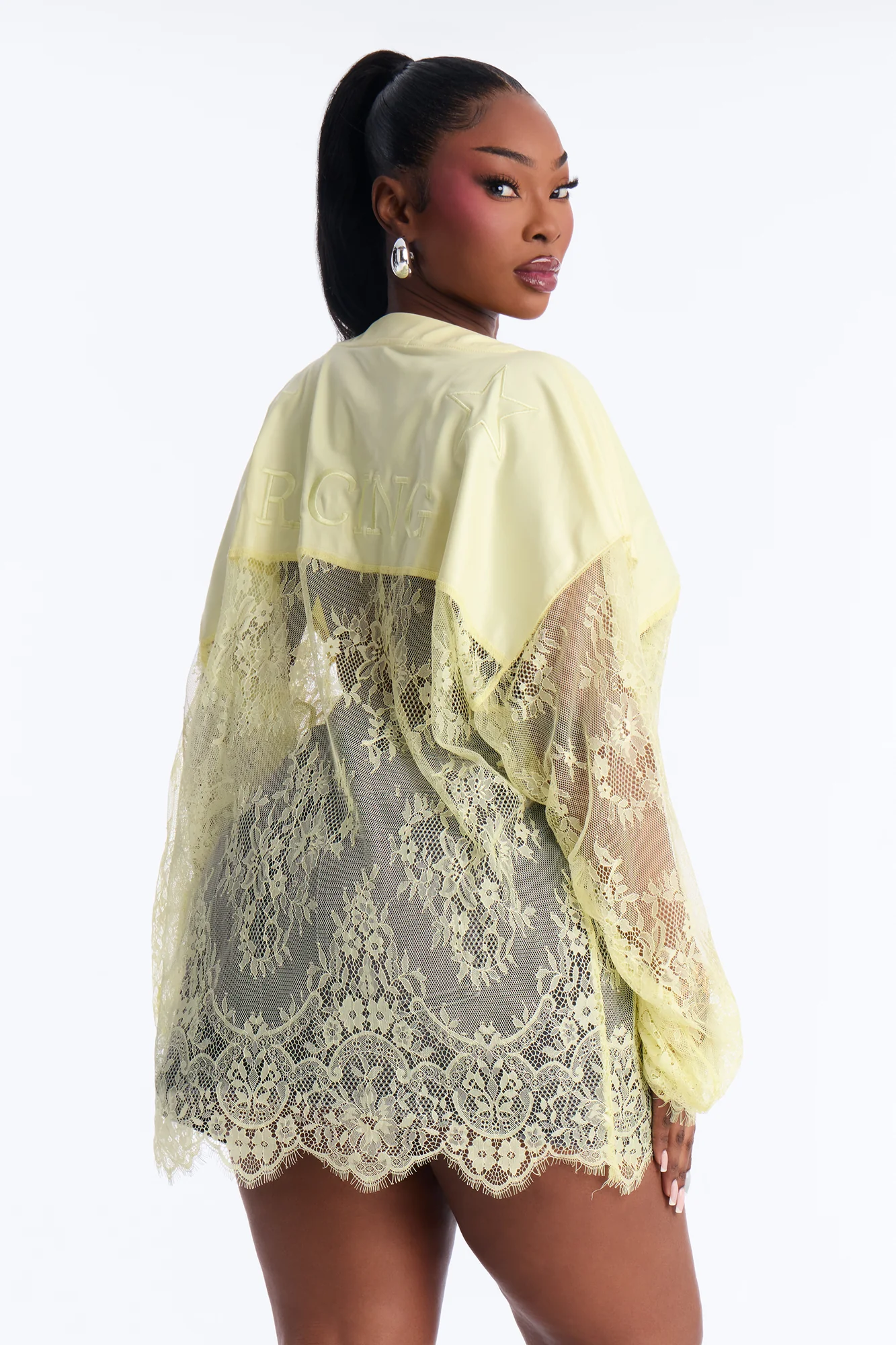 Game Countdown Lace Jersey Top - Yellow - Image 8
