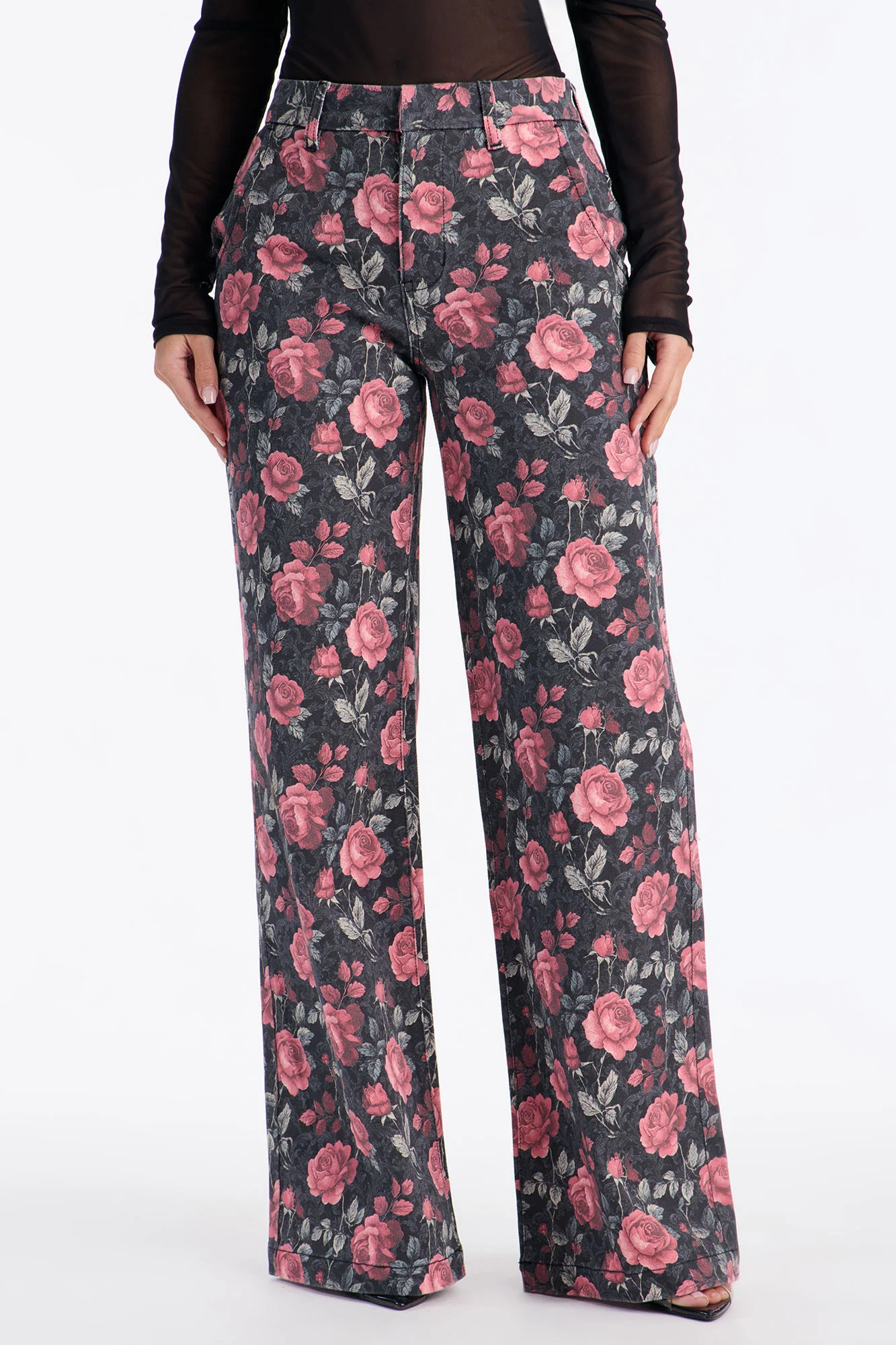 Garden Of Love Trouser Wide Leg Jeans - Black/combo