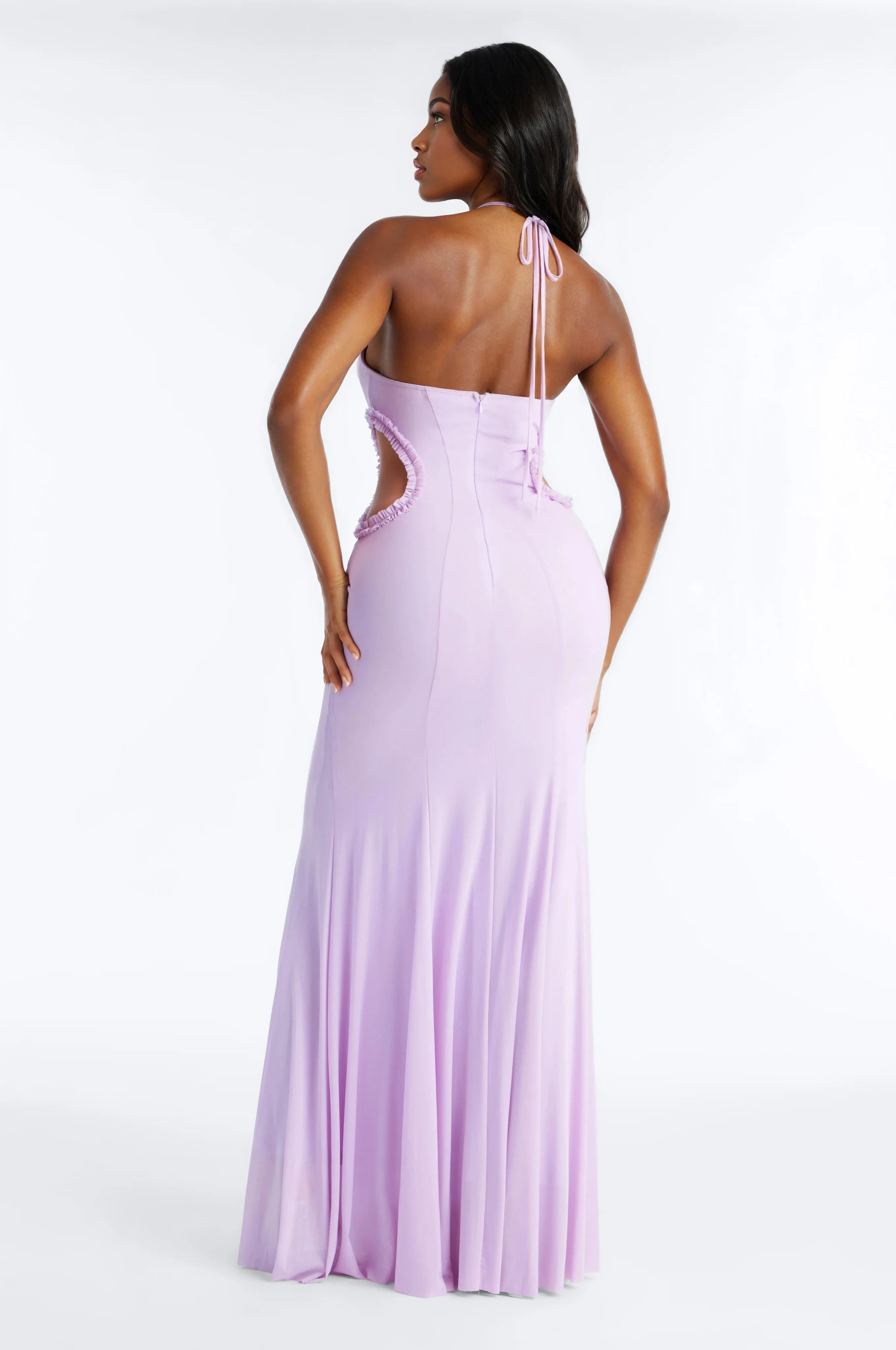 Garden Spirit Cut Out Mesh Gown - Lavender - Image 4