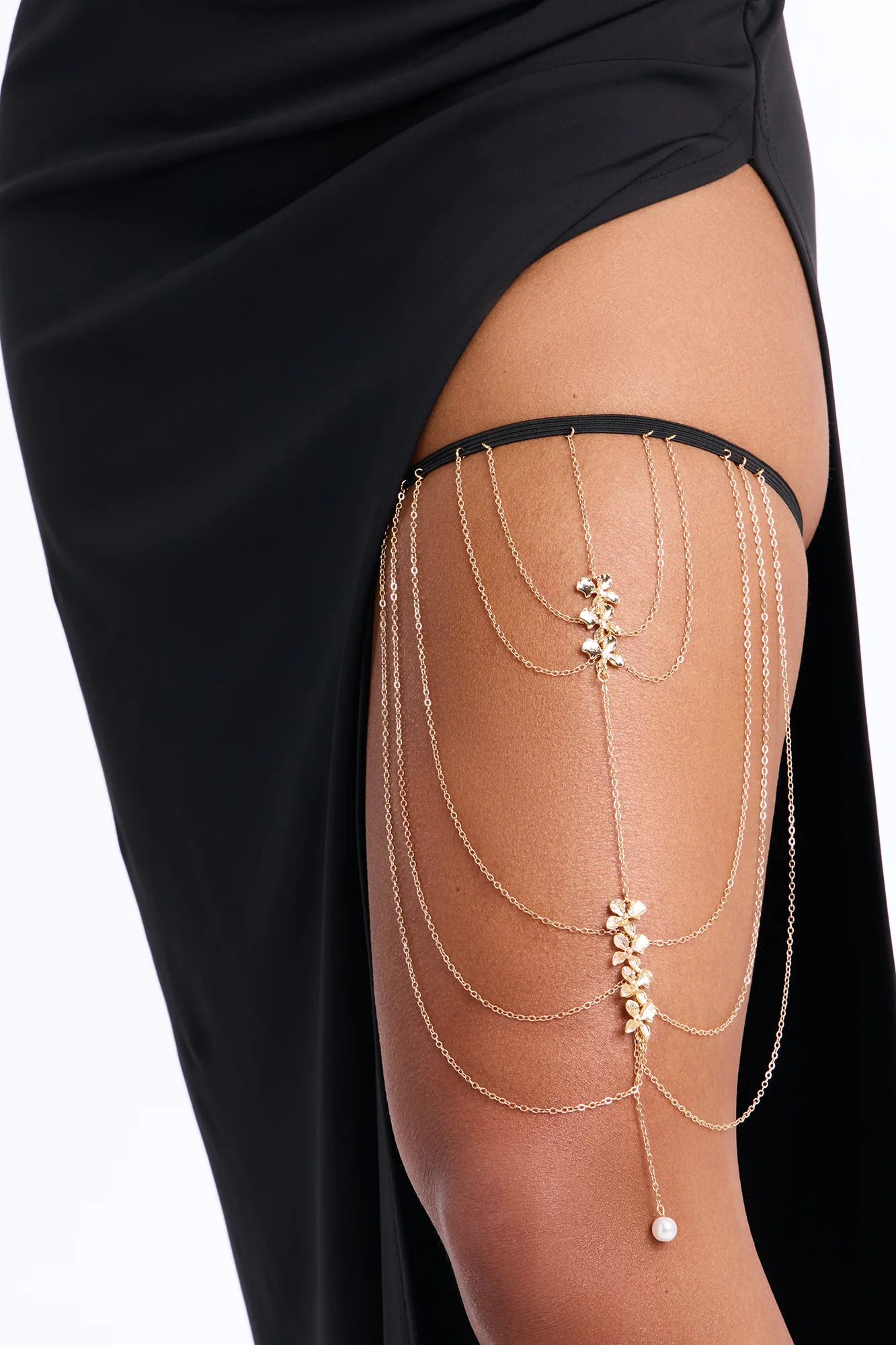 Gardened Girl Thigh Chain - Gold