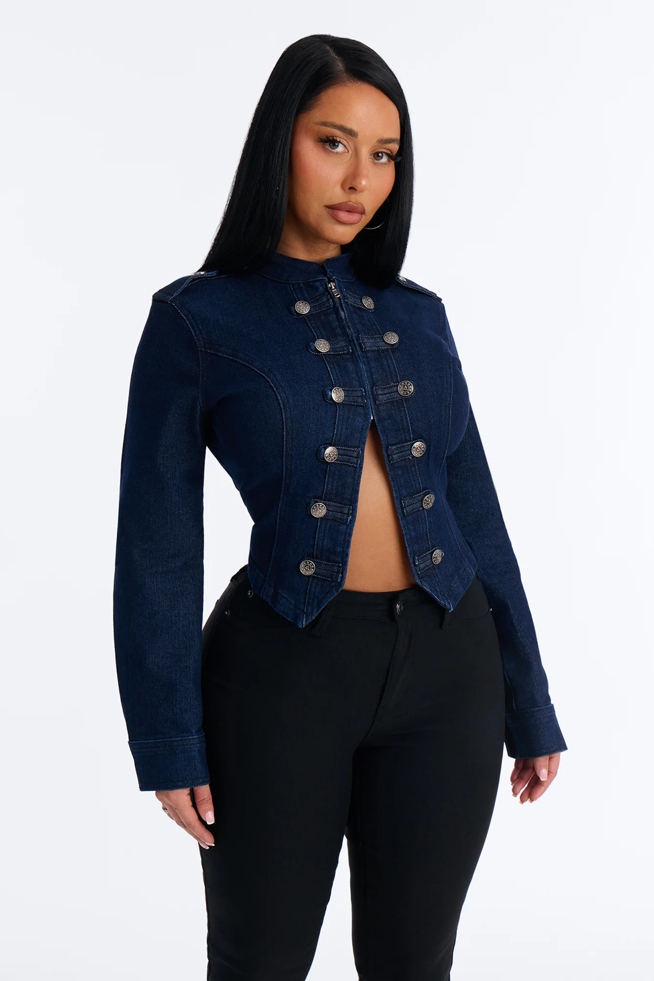 Gather The Troops Stretch Denim Jacket - Dark Wash