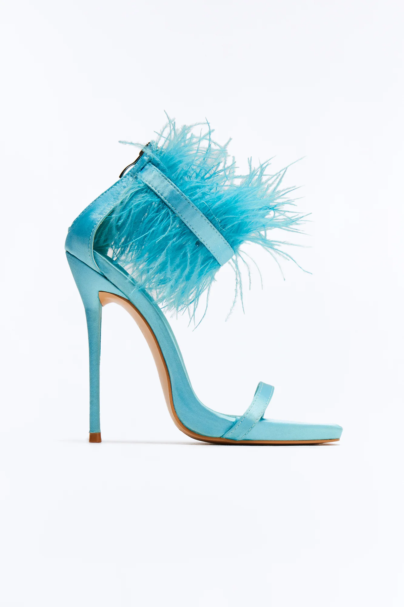 Gatsby Feather Stiletto Heels - Turquoise