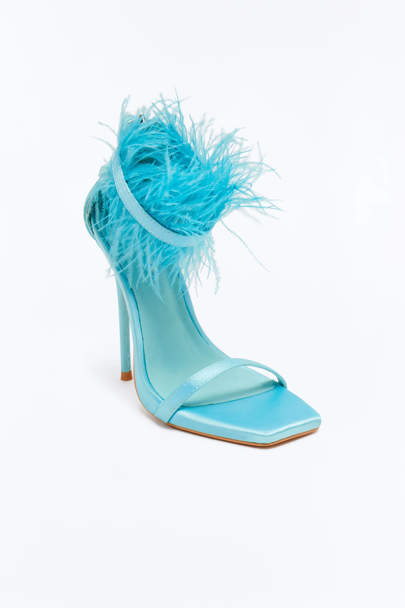 Gatsby Feather Stiletto Heels - Turquoise - Image 2