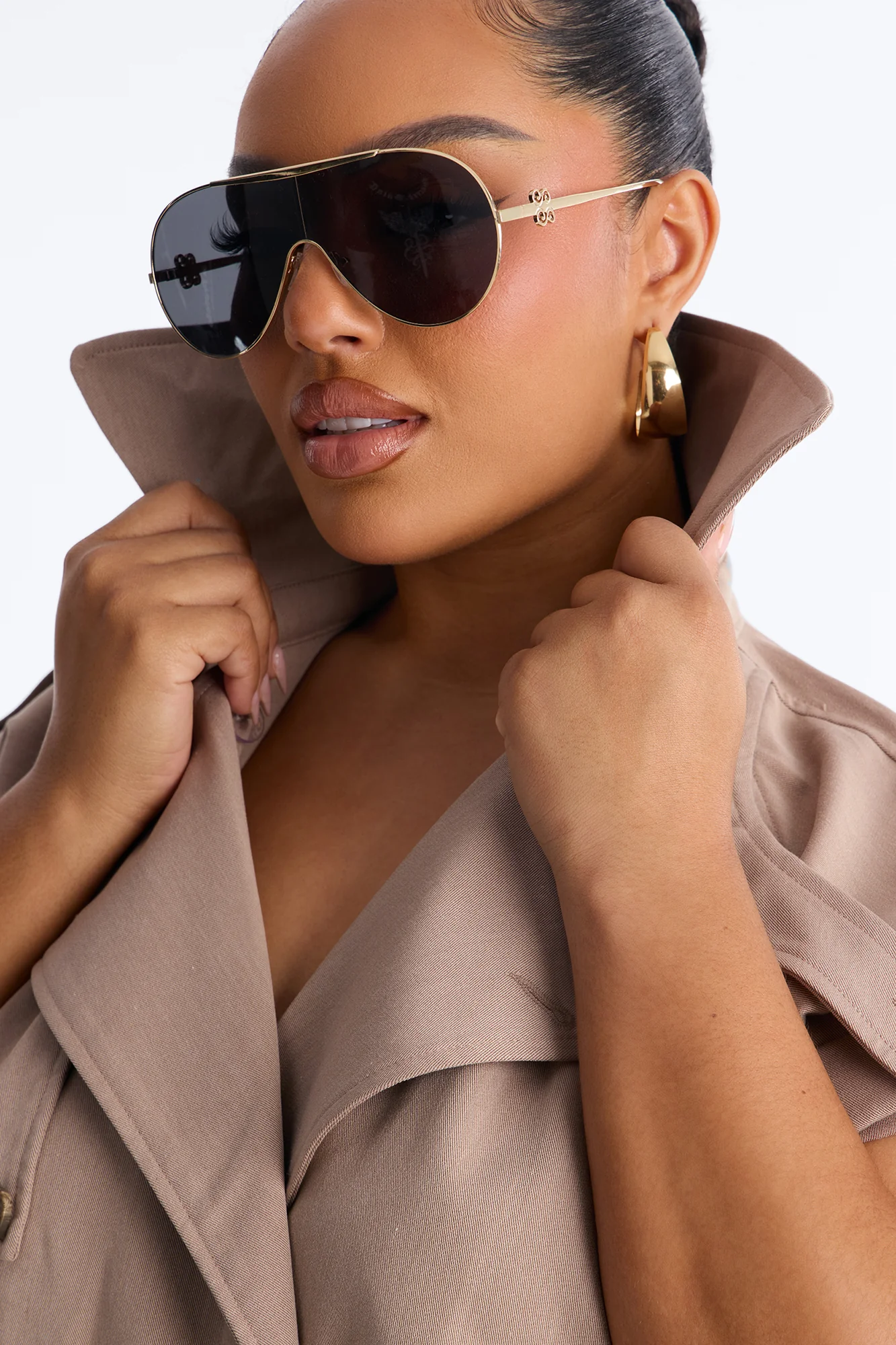 Gayle Belted Trench Jumpsuit - Mocha - Image 7