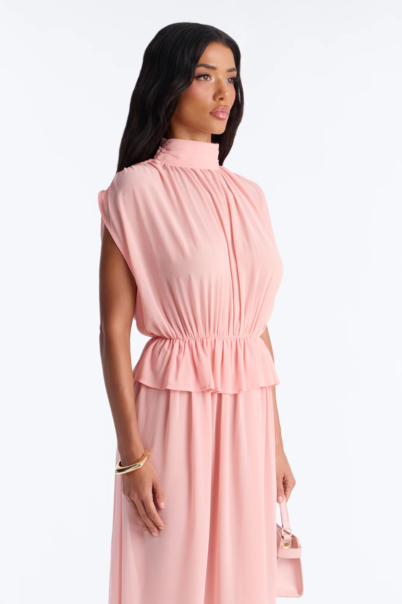 Gentle Grace Chiffon Maxi Dress - Pink - Image 2
