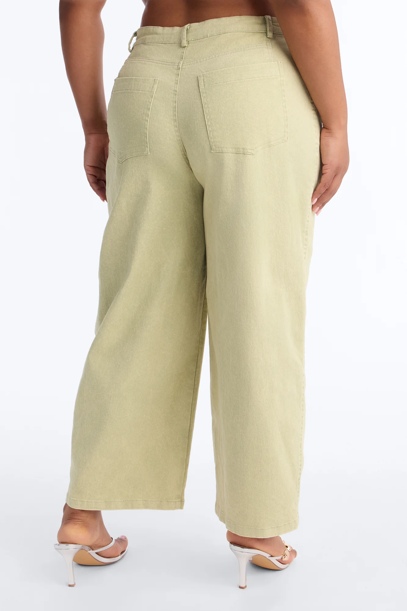 Georgie Washed Twill Barrel Leg Pant 33″ - Green - Image 8