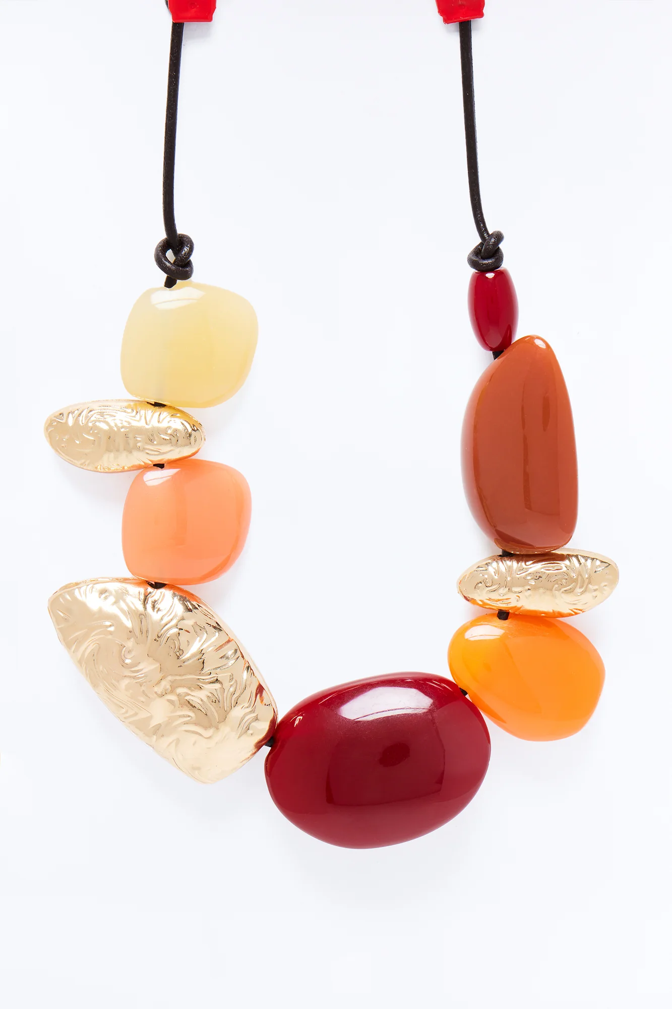 Get Over It Oversized Jeweled Necklace - Orange/combo - Image 3