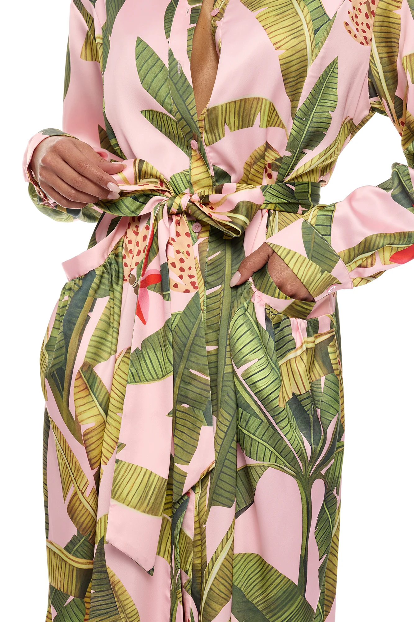 Getaway Vibe Satin Maxi Dress - Pink/combo - Image 3