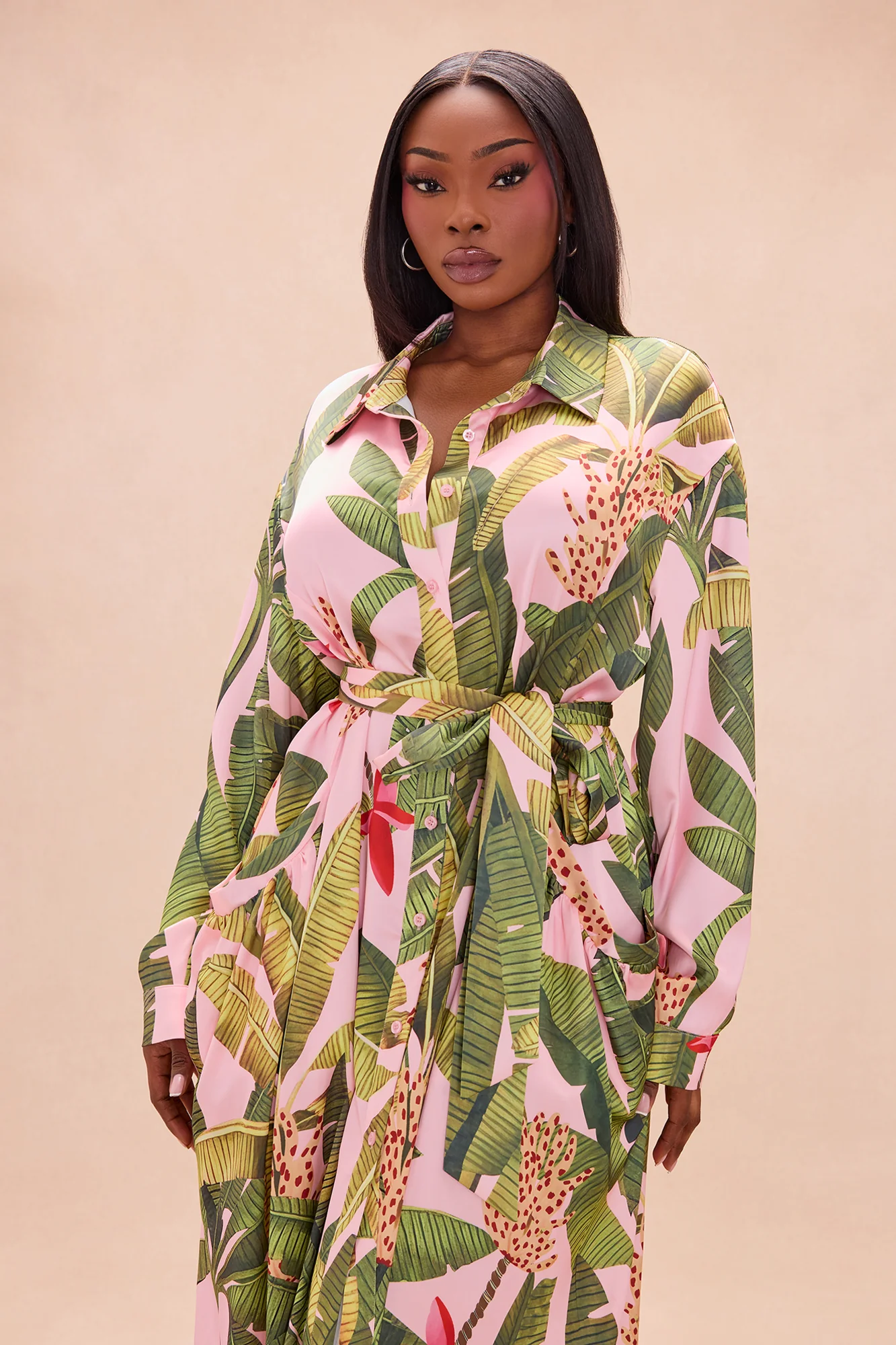 Getaway Vibe Satin Maxi Dress - Pink/combo - Image 7
