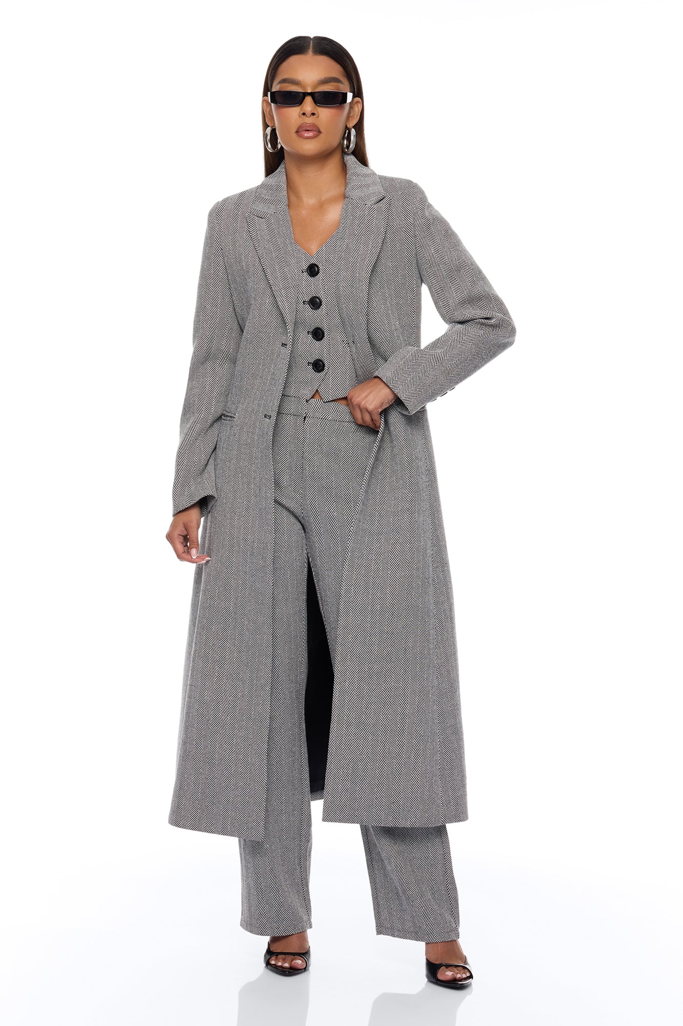 Gianna 3 Piece Pant Set - Grey