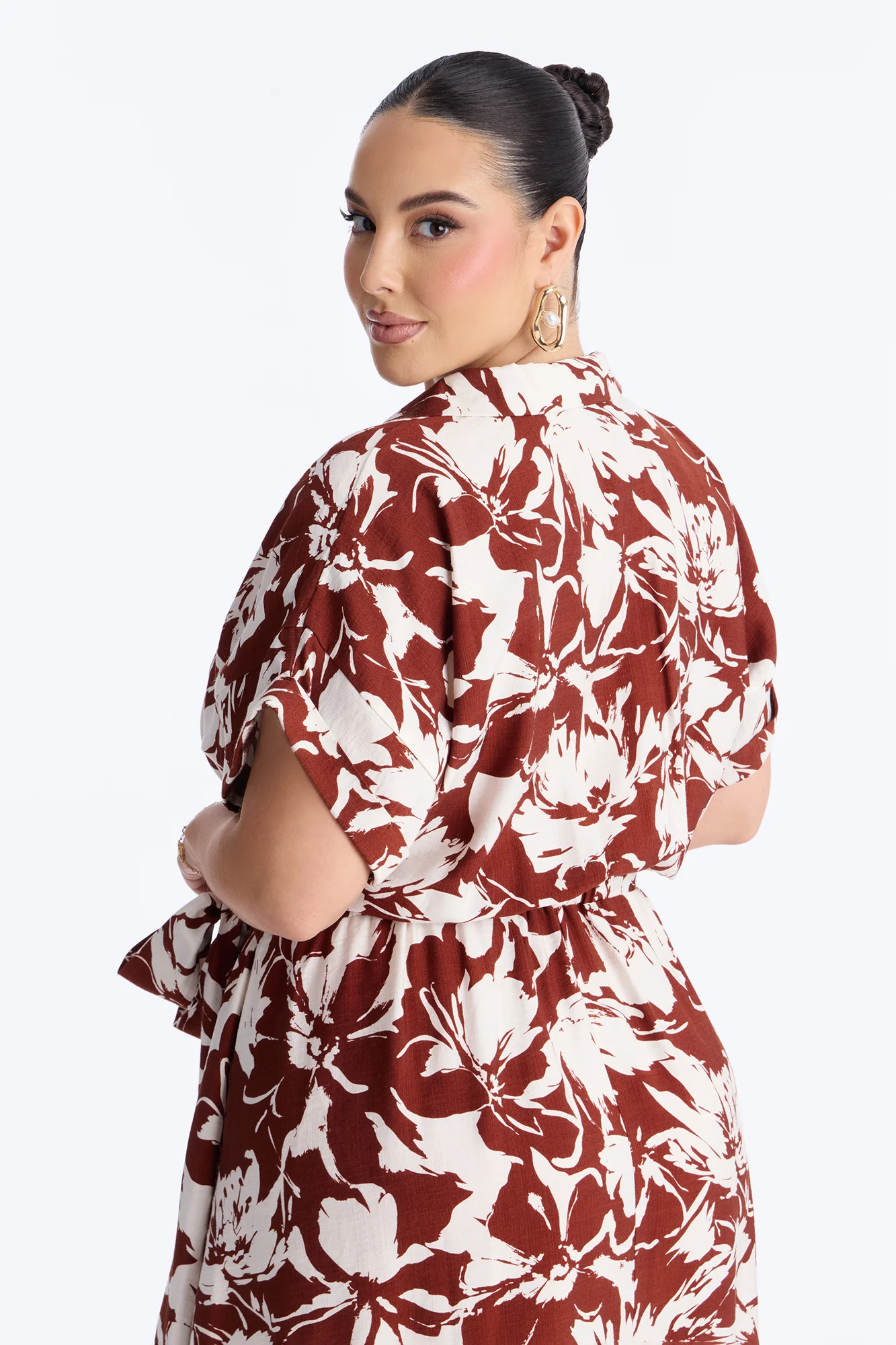 Gianna Shirt Midi Dress - Brown/combo - Image 6