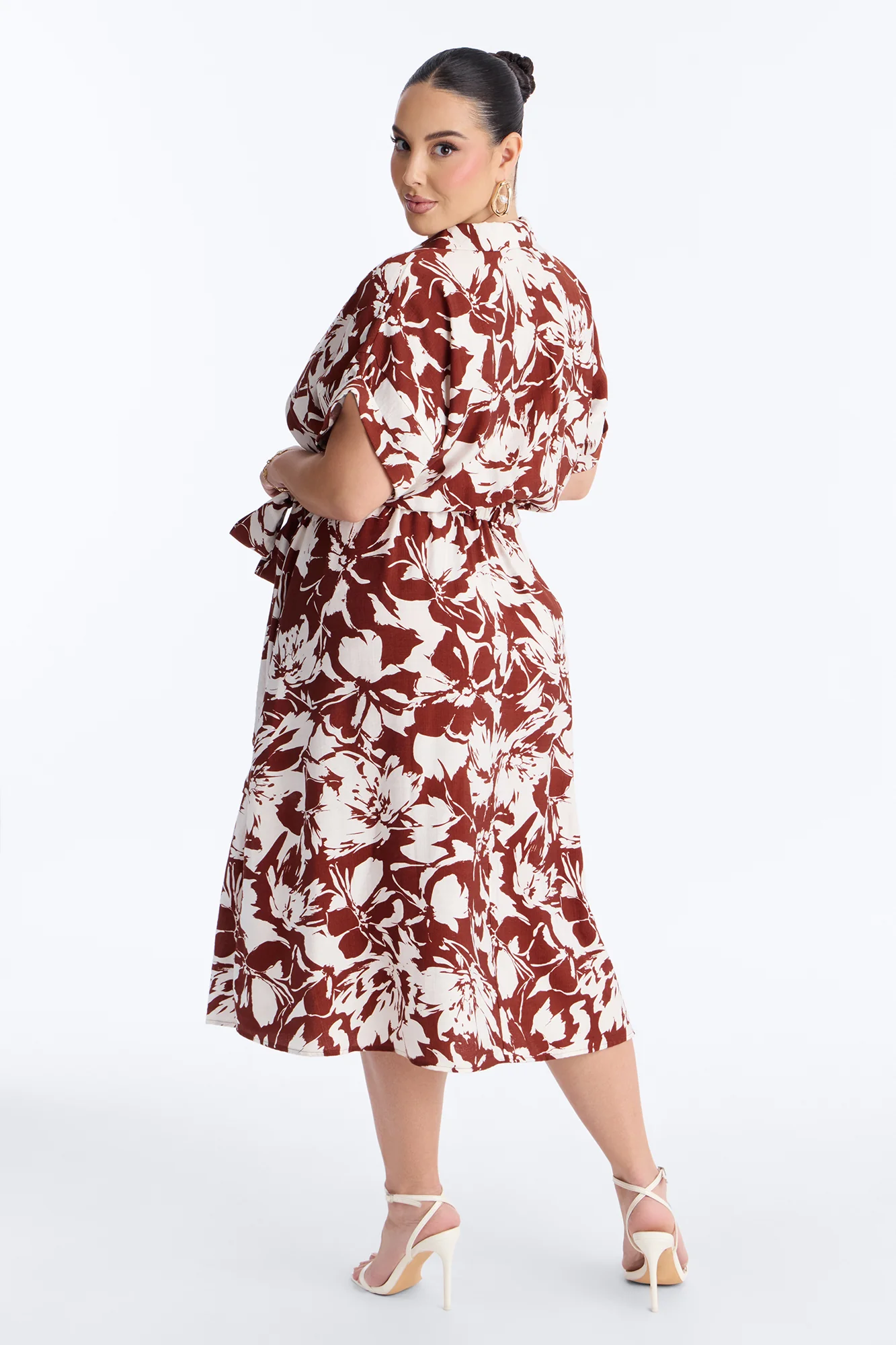 Gianna Shirt Midi Dress - Brown/combo - Image 7