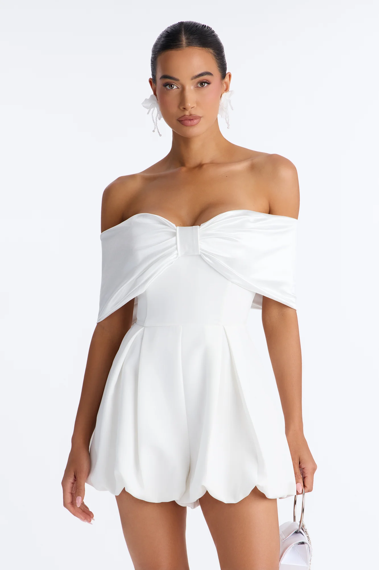 Gift To You Bow Bubble Romper - Off White - Image 2