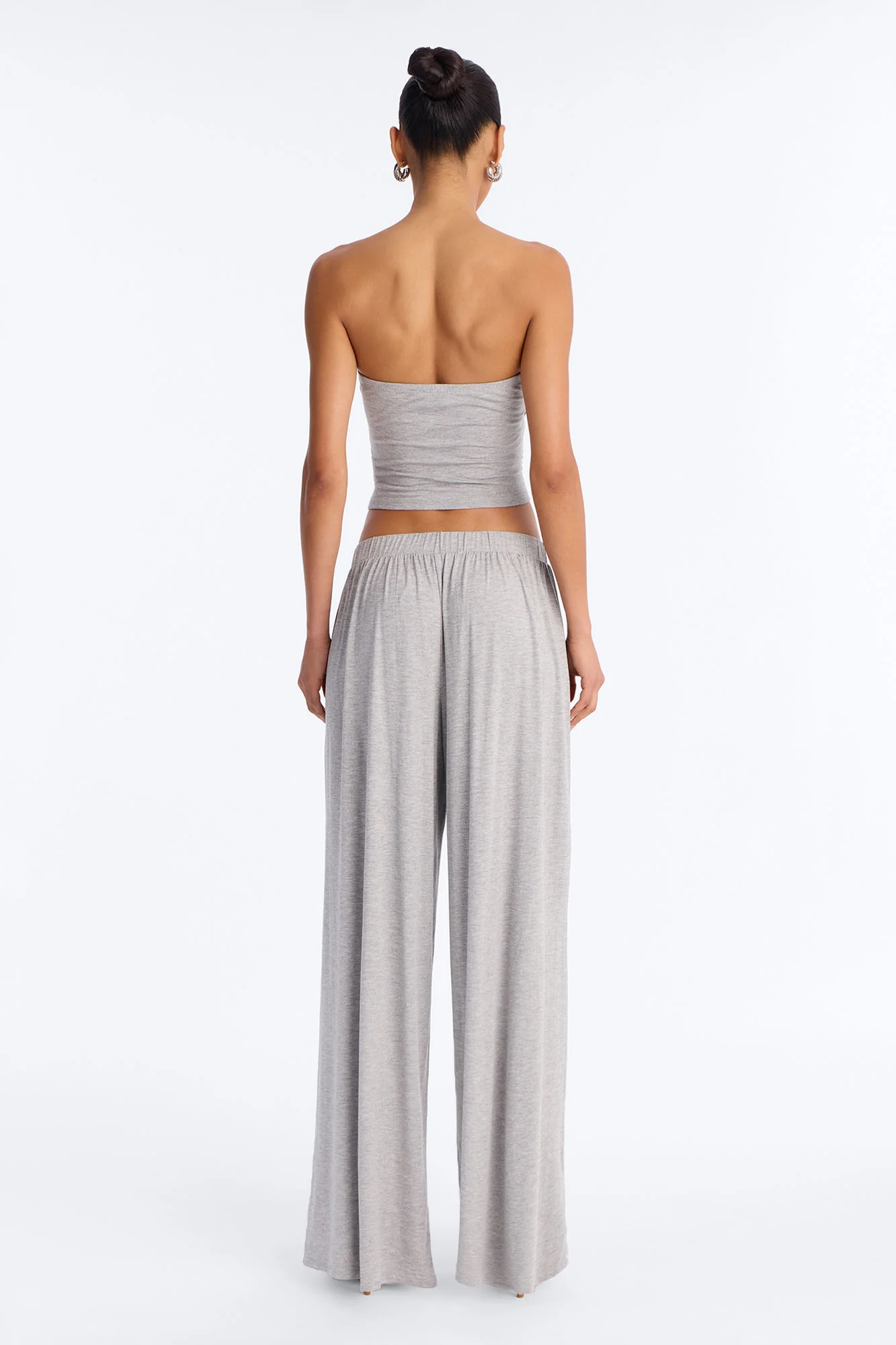 Gigi Tie Front Pant Set - Heather Grey - Image 3