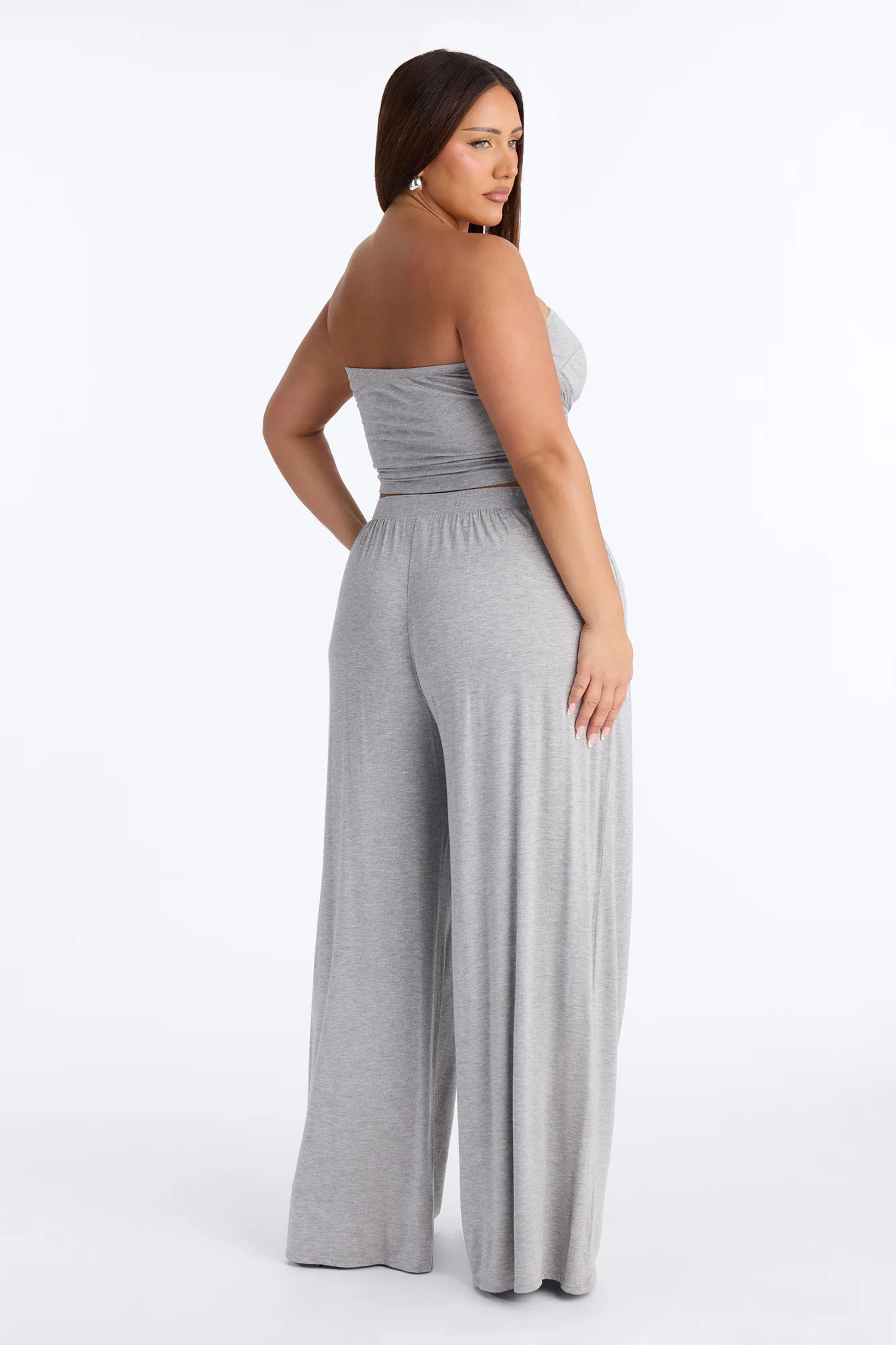 Gigi Tie Front Pant Set - Heather Grey - Image 7