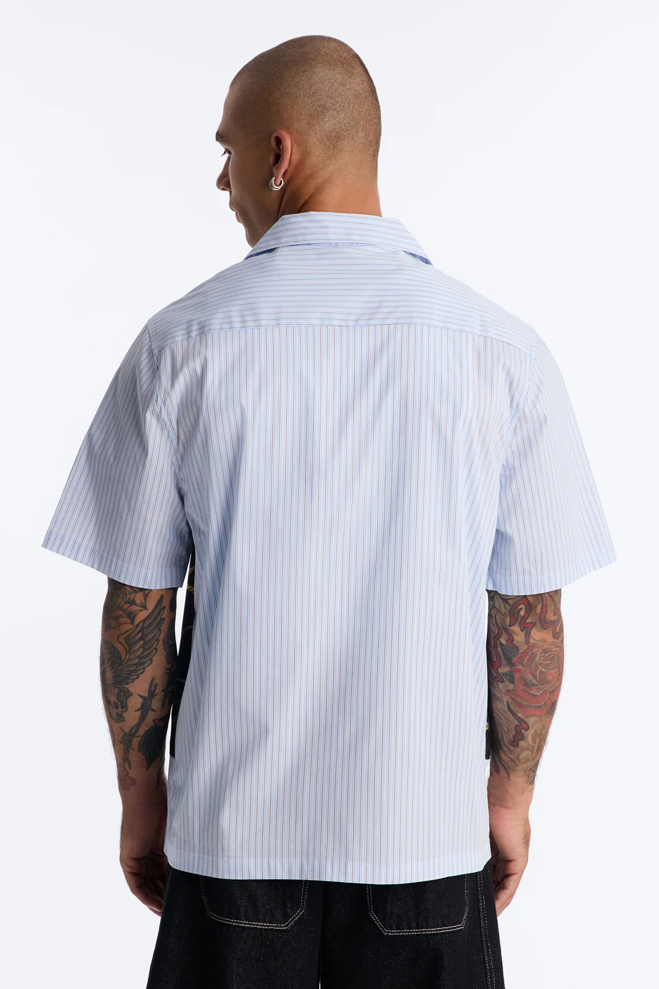 Gilded Anchor Cuban Collar Button Up Shirt - Blue/combo - Image 4