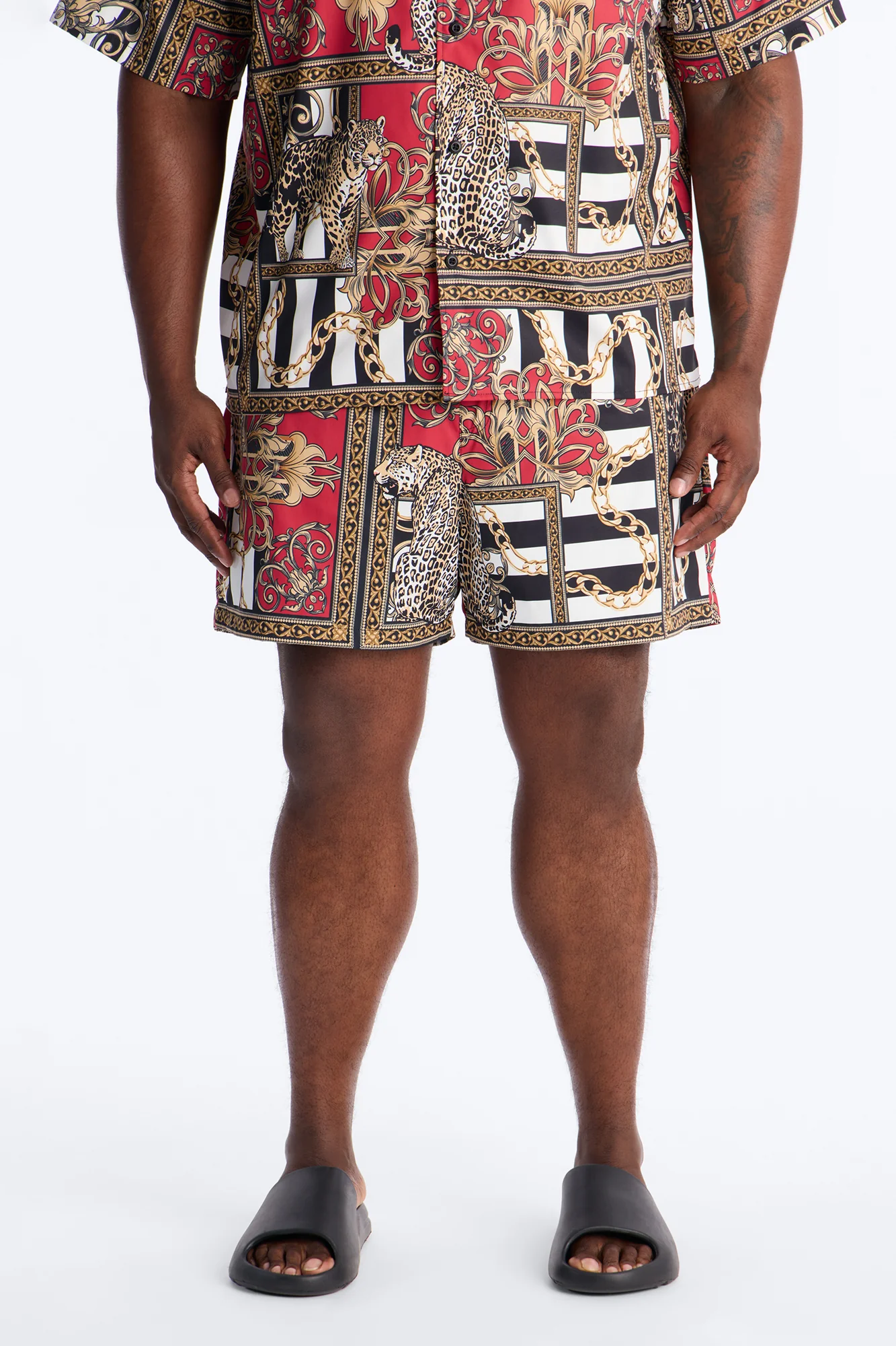 Gilded Baroque Jungle Swim Trunk 4″ - Multi Color - Image 5