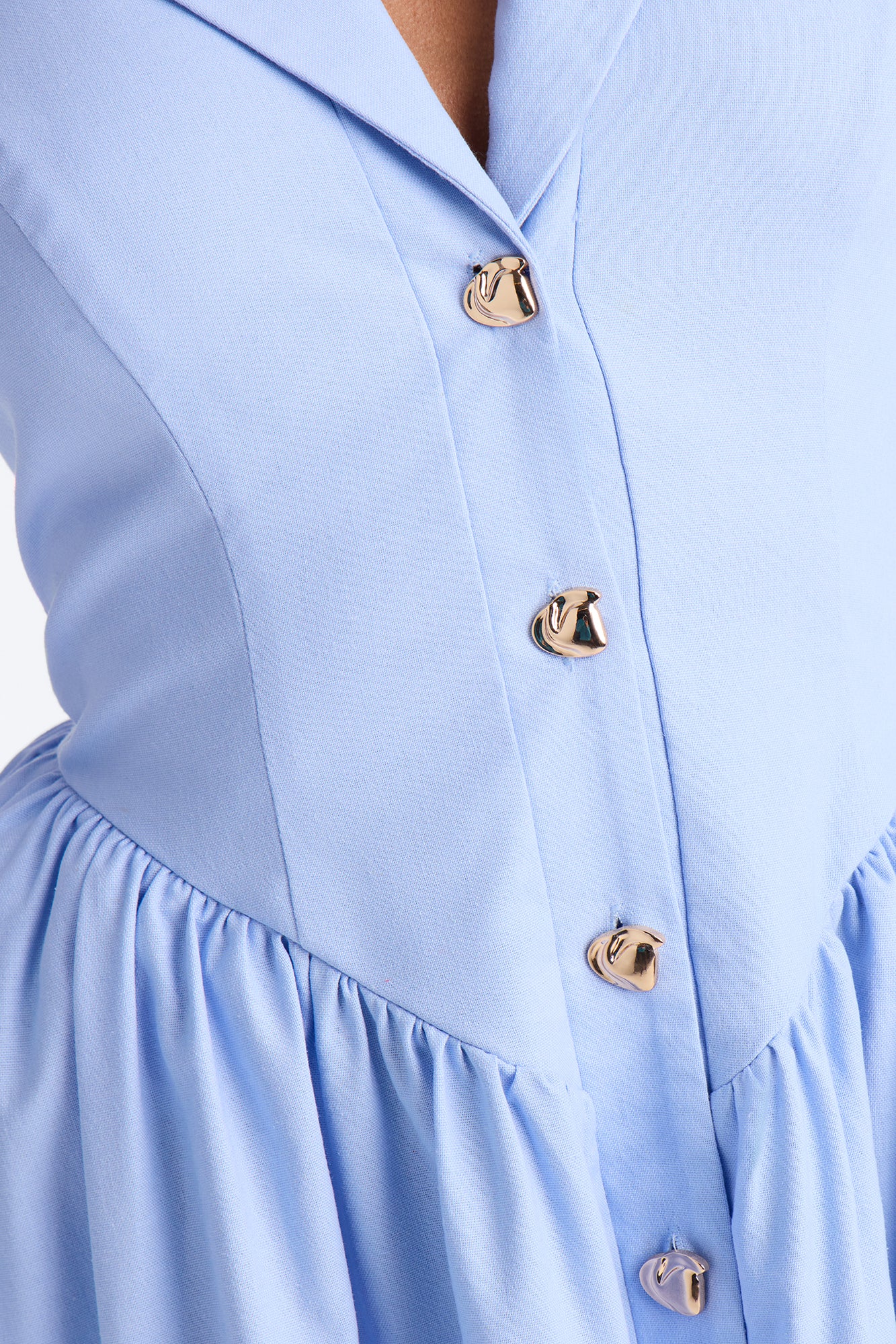 Giselle Collar Halter Midi Dress - Blue - Image 3