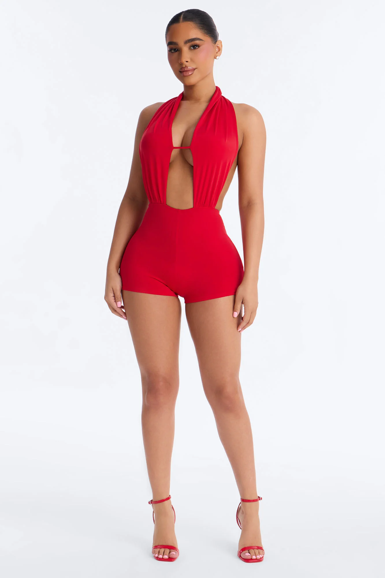 Give You My Number Romper - Red - Image 2
