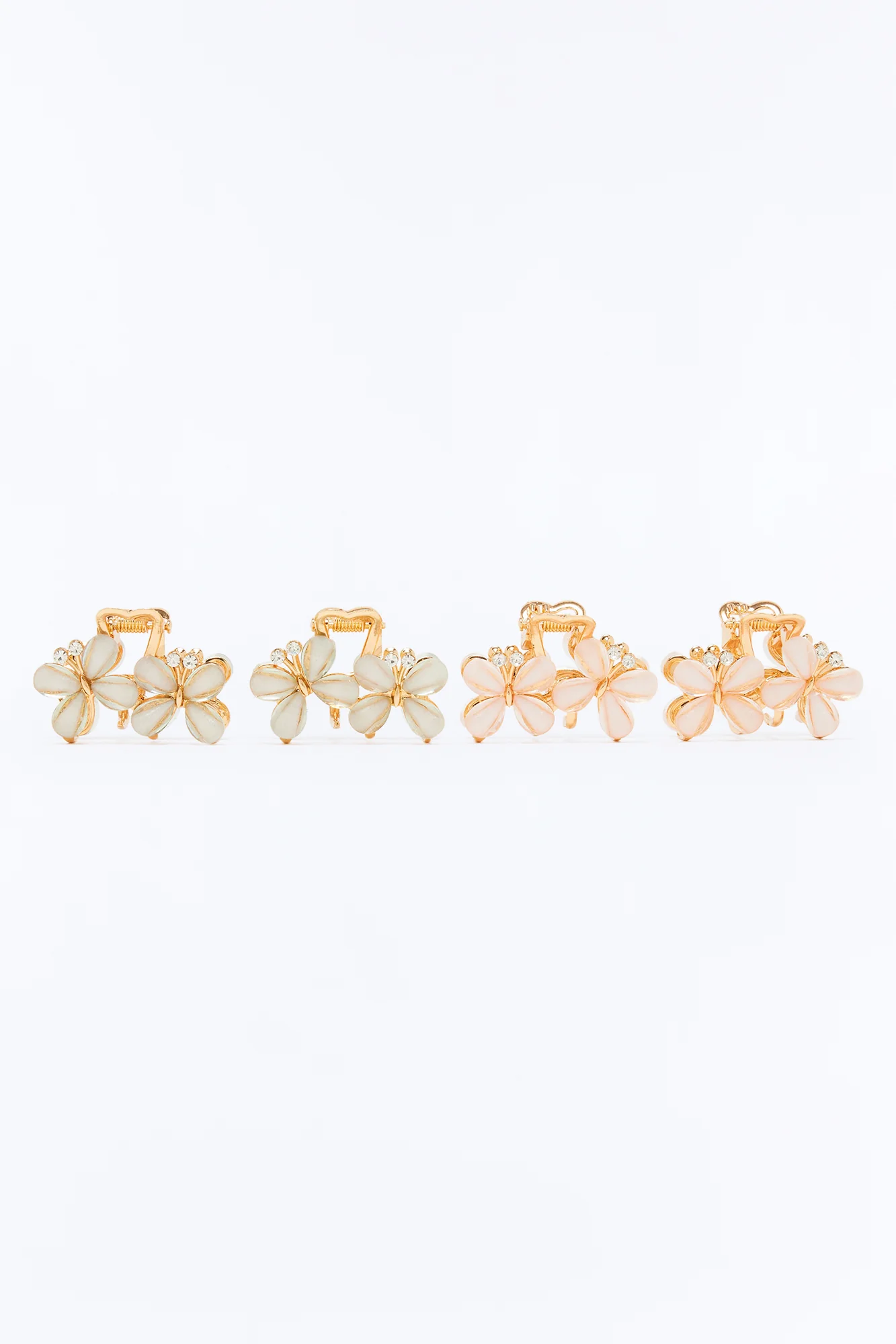 Giving Me Butterflies 4 Piece Hair Clip Set - Gold/combo