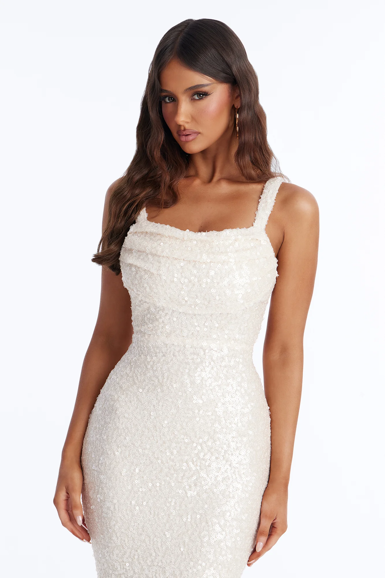 Glam Fantasy Sequin Gown - Cream - Image 2