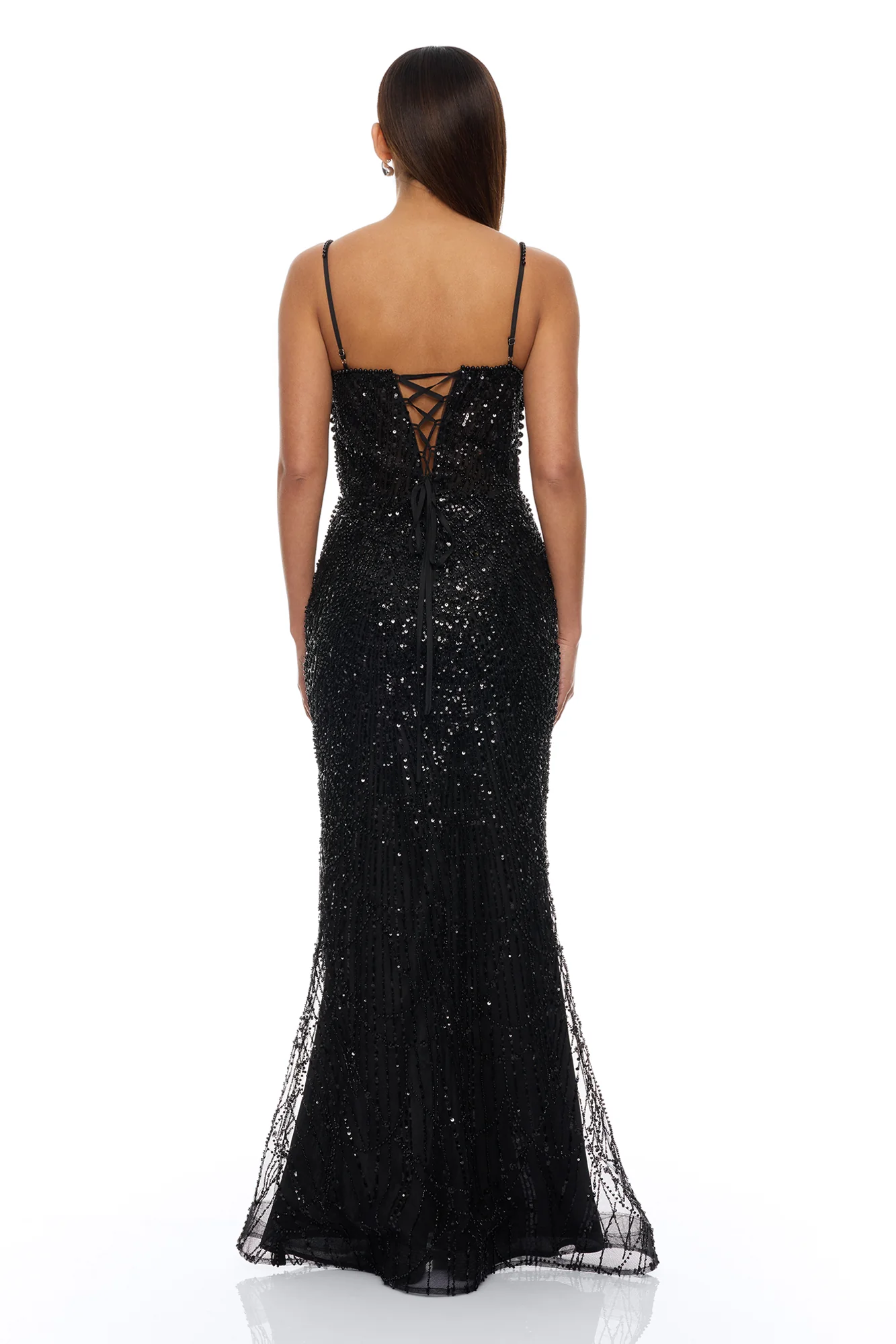 Glitz And Glam Pearl Embellished Gown - Black - Image 4