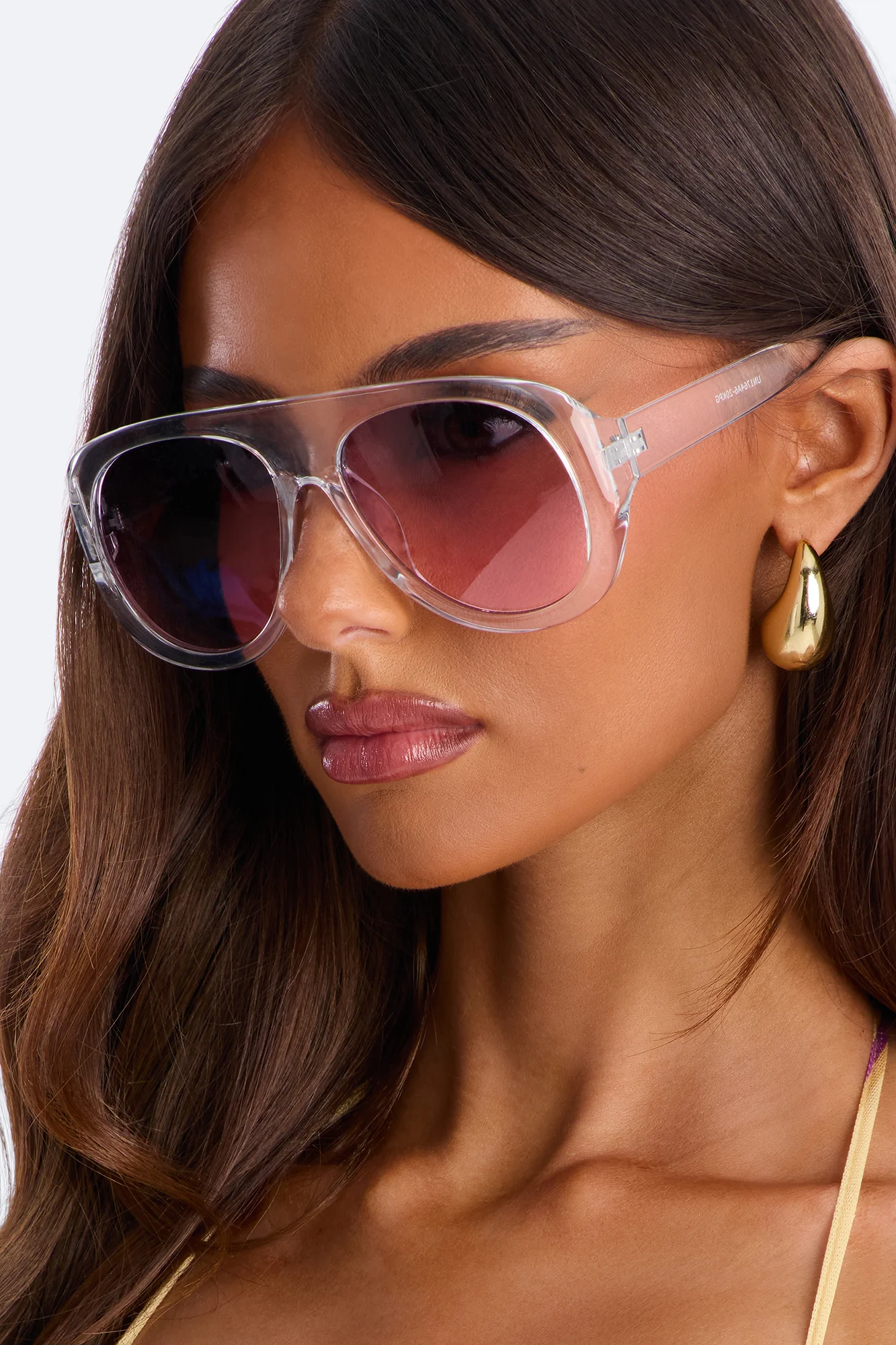 Glossy Gaze Sunglasses - Clear/Pink - Image 2