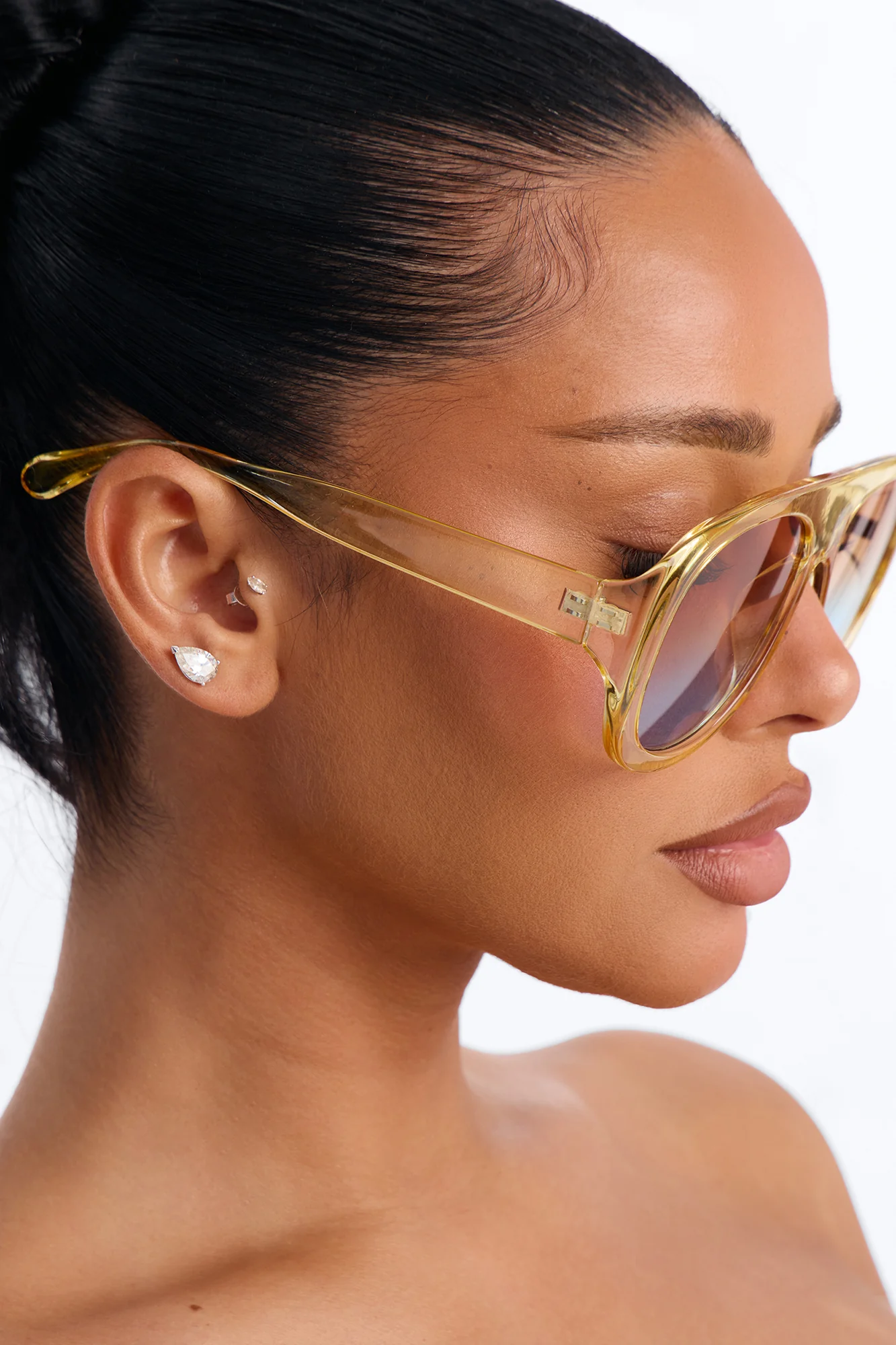 Glossy Gaze Sunglasses - Yellow/combo - Image 2