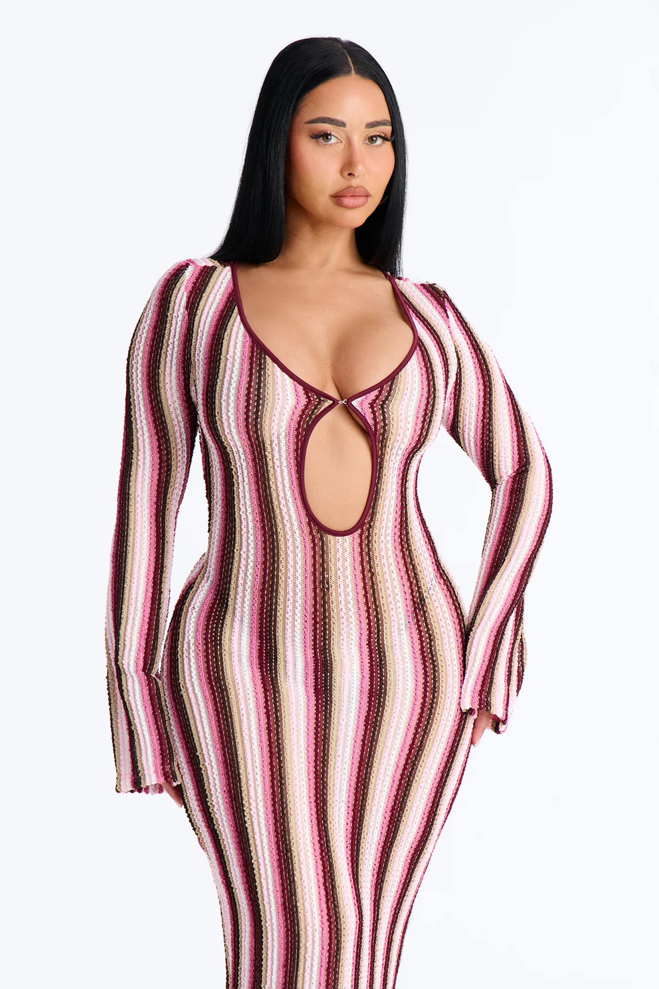 Glow Getter Crochet Maxi Dress - Pink/combo - Image 2