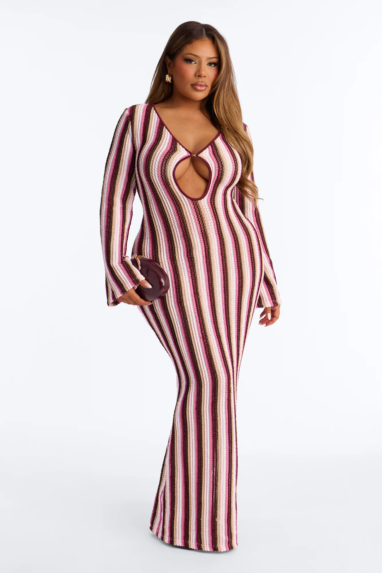 Glow Getter Crochet Maxi Dress - Pink/combo - Image 5