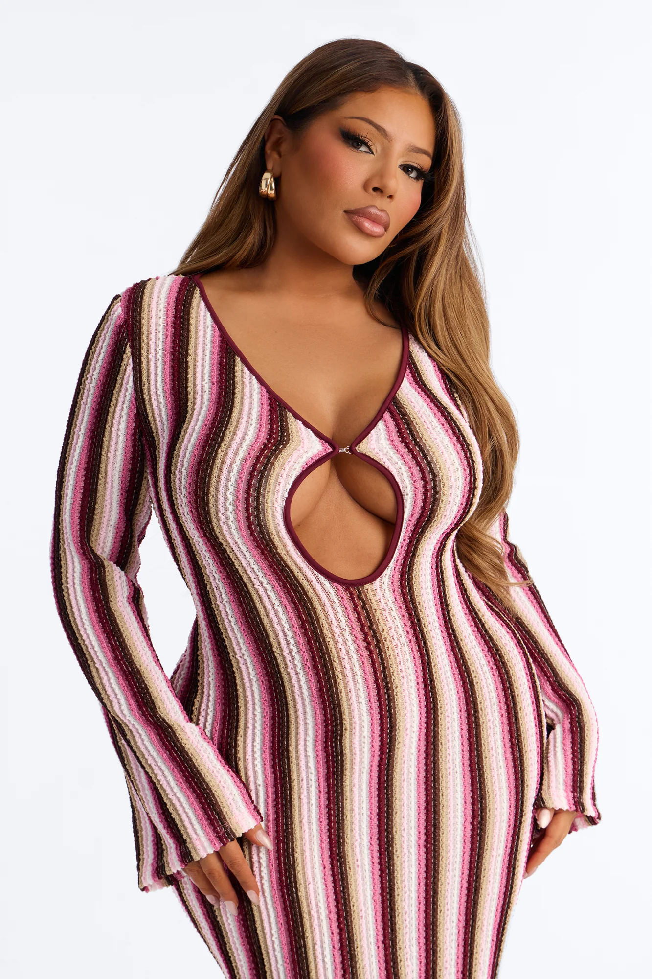 Glow Getter Crochet Maxi Dress - Pink/combo - Image 6