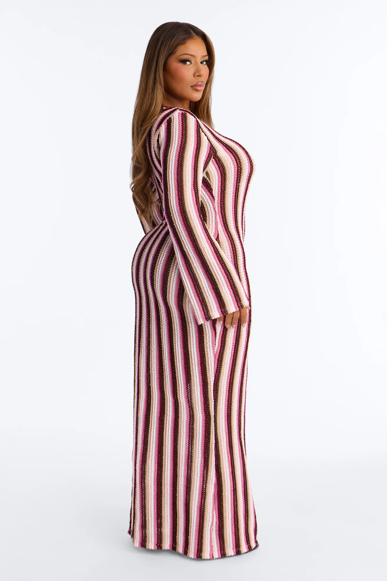 Glow Getter Crochet Maxi Dress - Pink/combo - Image 8