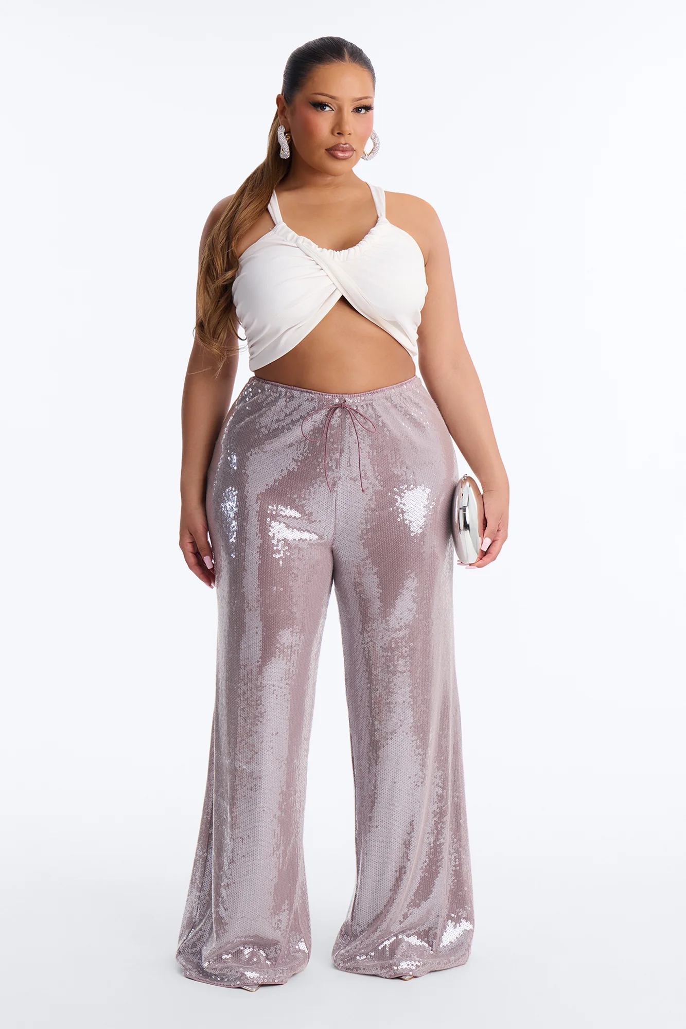 Glow Time Sequin Embellished Pants - Orchid - Image 5