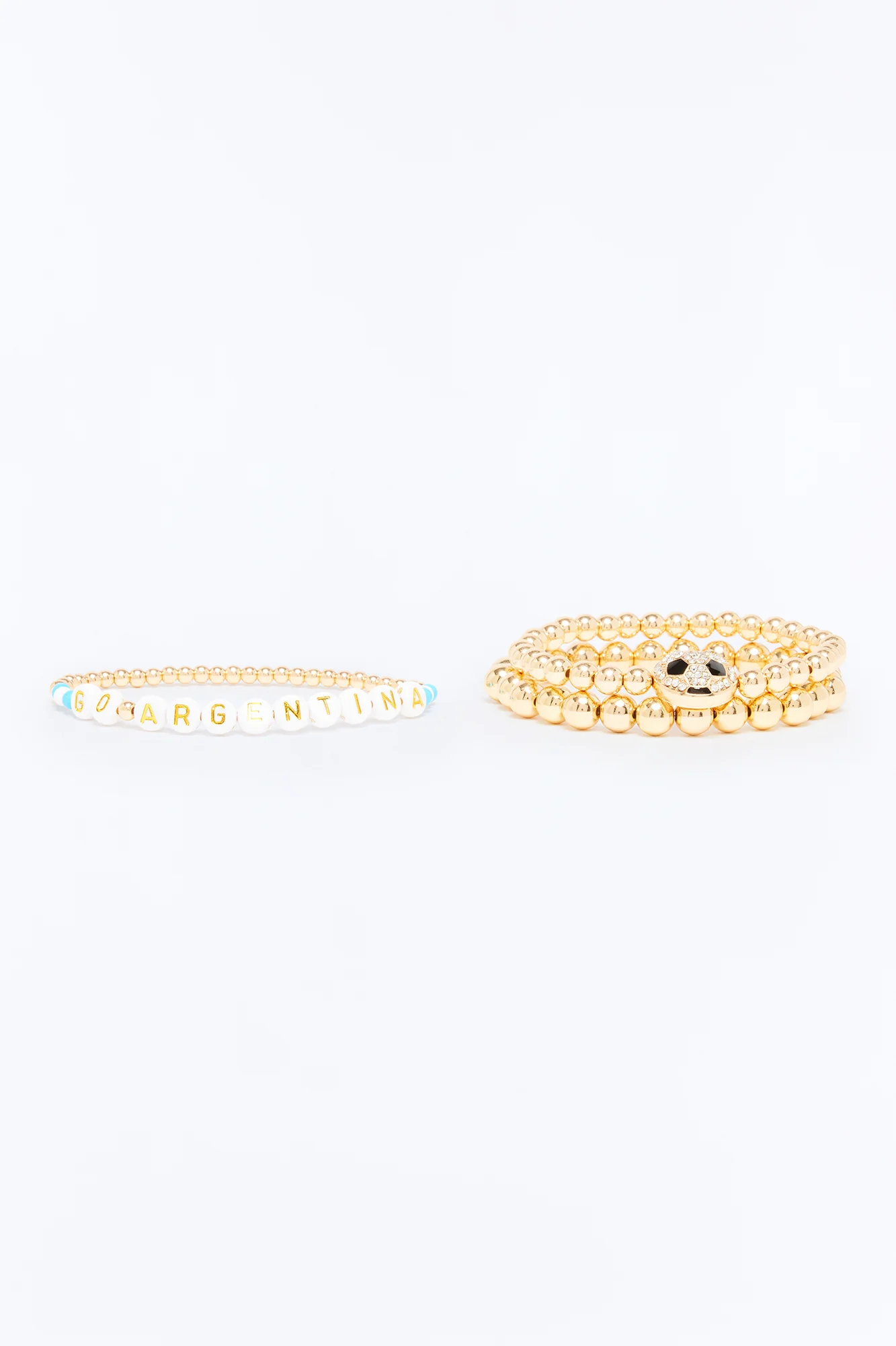 Go Argentina Soccer 3 Piece Bracelet Set - Gold/Blue - Image 4