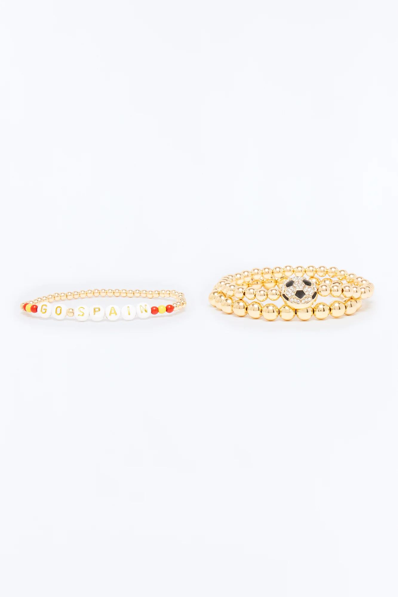 Go Spain Soccer 3 Piece Bracelet Set - Gold - Image 3