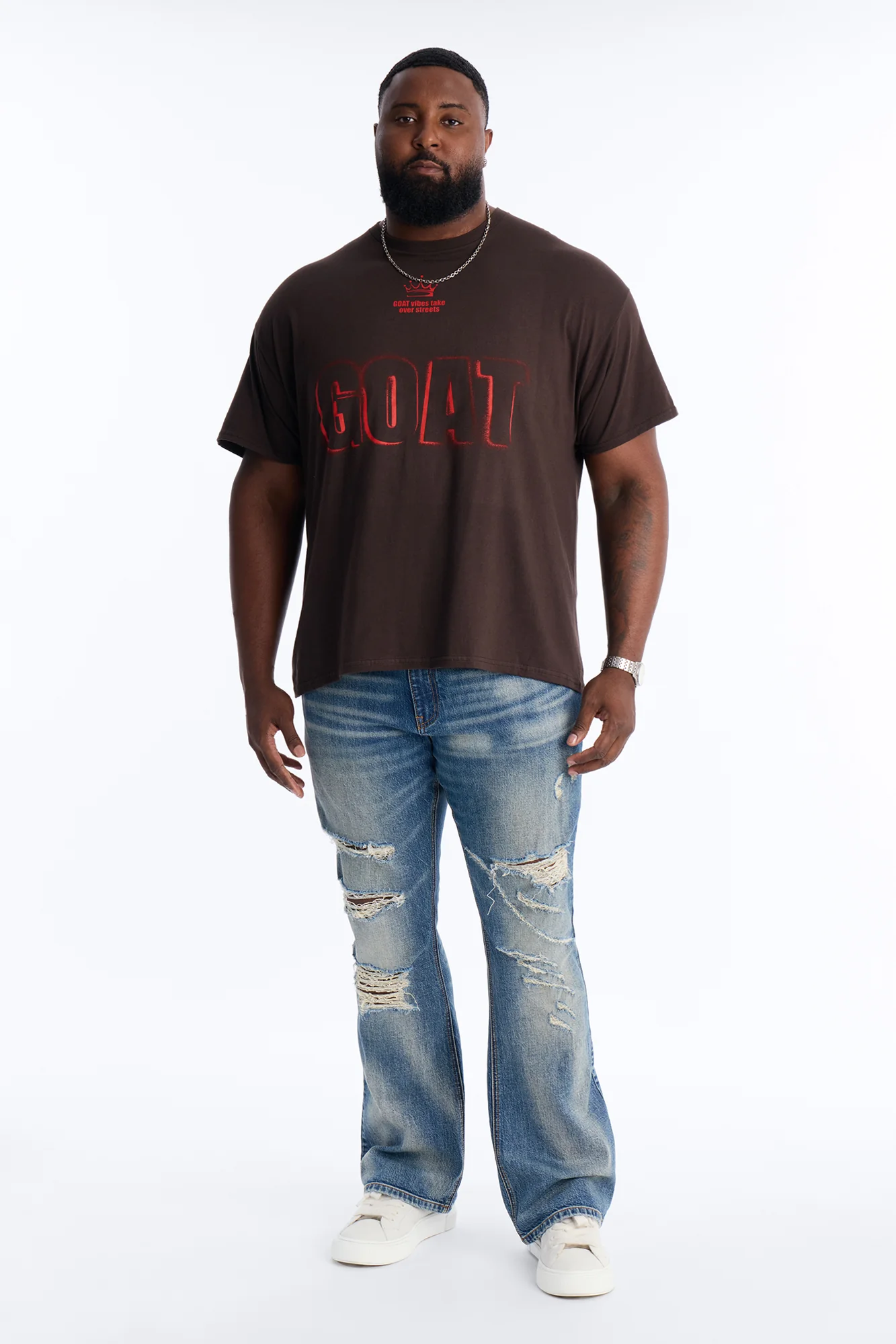 GOAT Vibes Take Over Short Sleeve Tee - Chocolate - Image 5
