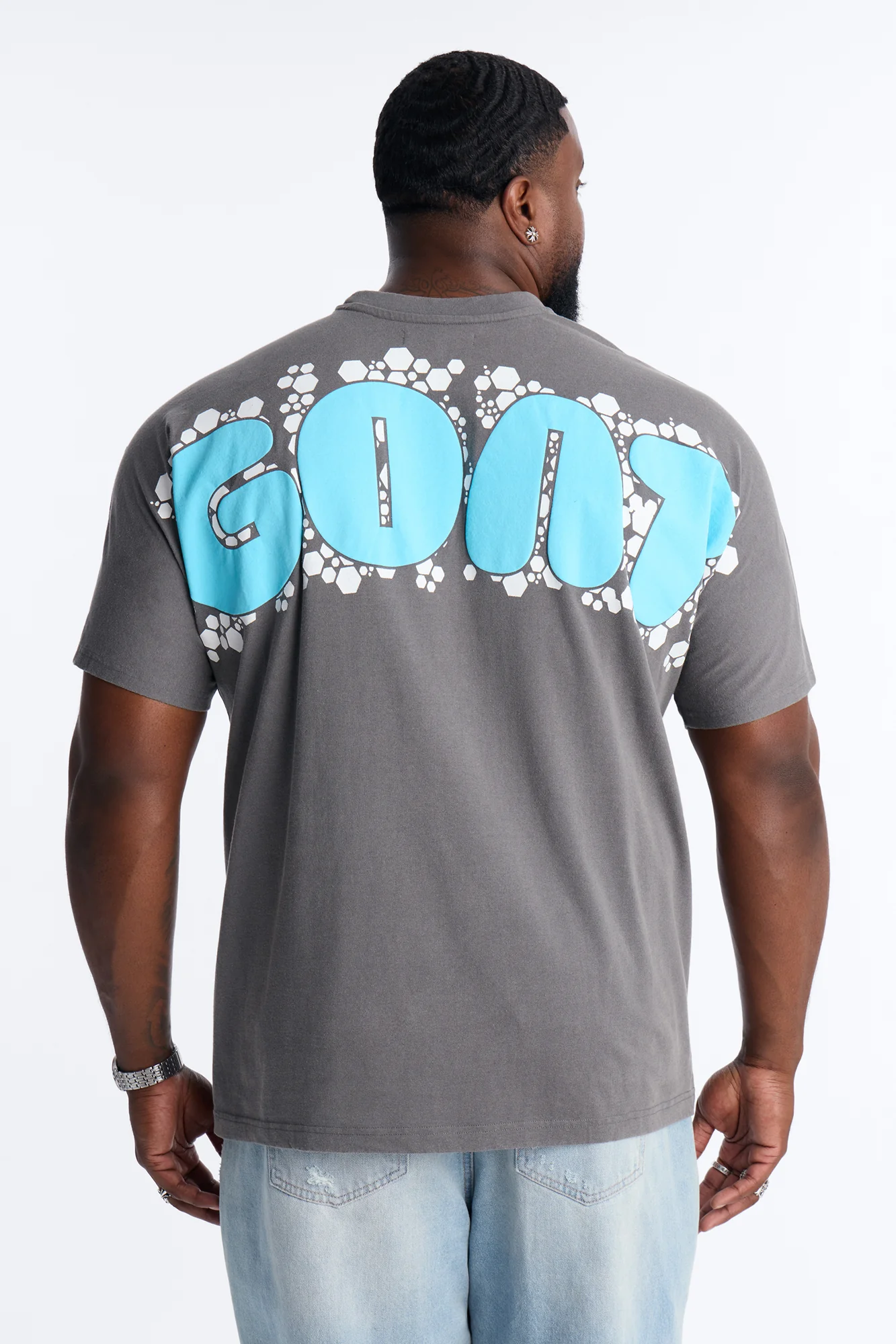GOAT Washed Boxy Short Sleeve Tee - Grey - Image 4