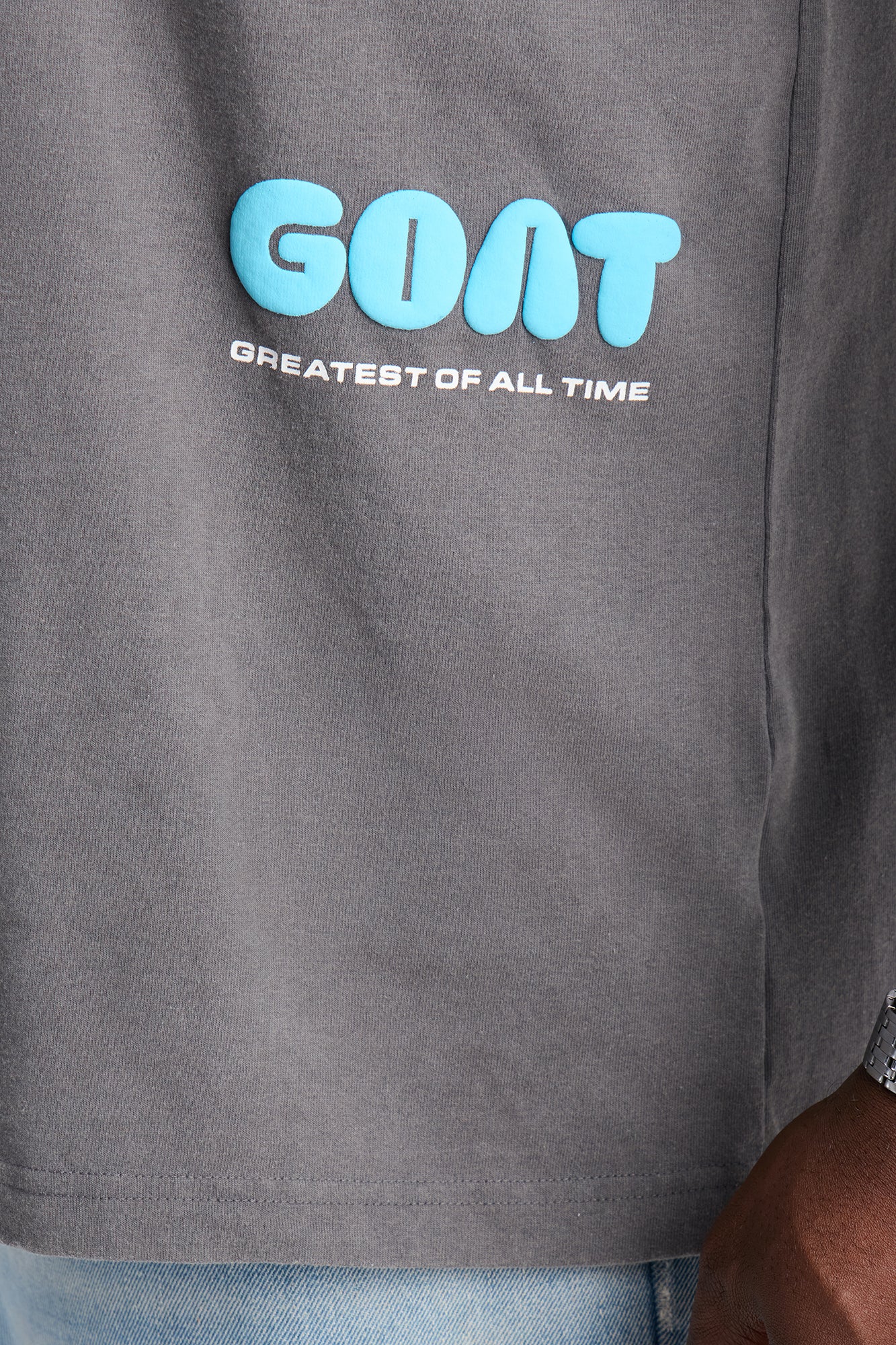 GOAT Washed Boxy Short Sleeve Tee - Grey - Image 6