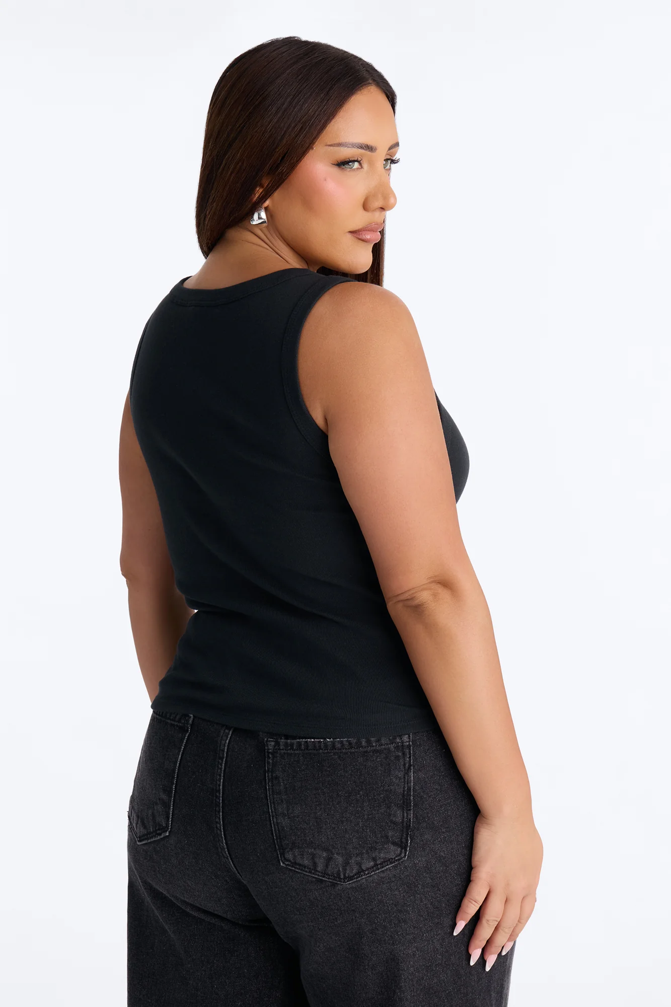 God Bless Him Ribbed Tank Top - Black - Image 8