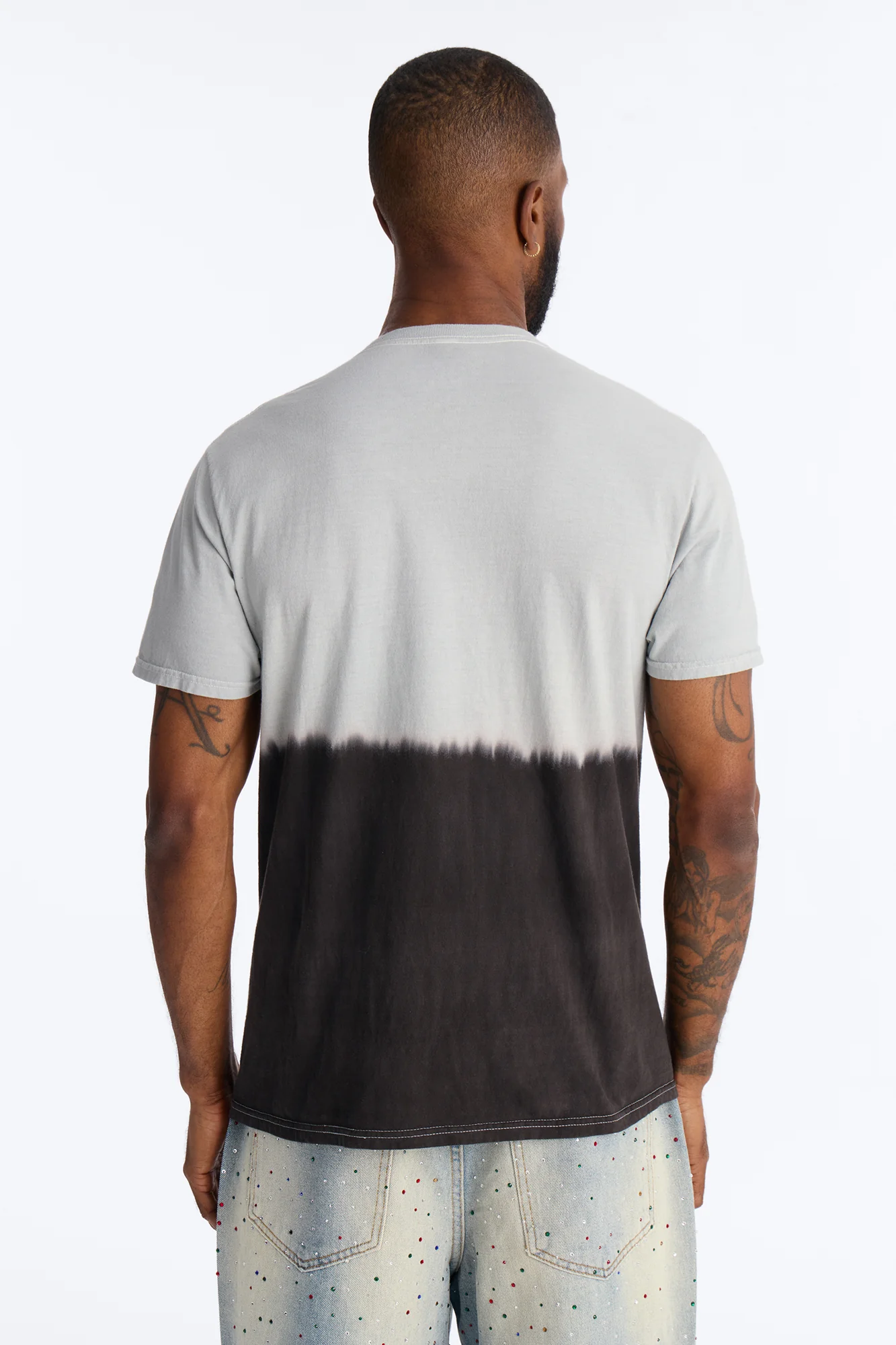 God's Plan Dip-Dye Graphic Short Sleeve Tee - Grey/Black - Image 4
