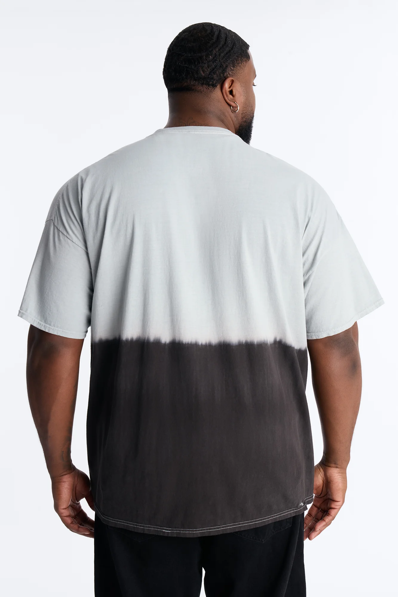 God's Plan Dip-Dye Graphic Short Sleeve Tee - Grey/Black - Image 8