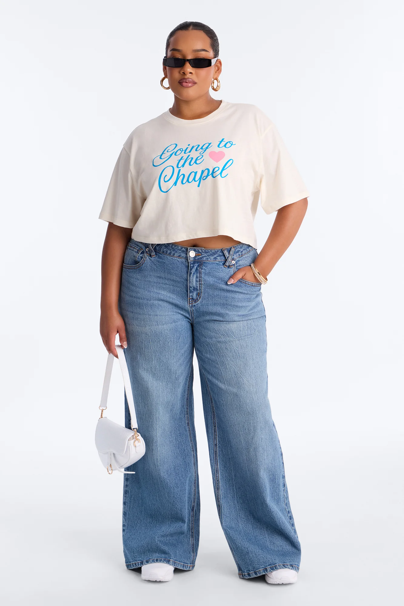 Going To The Chapel Baby Tee - Cream - Image 6