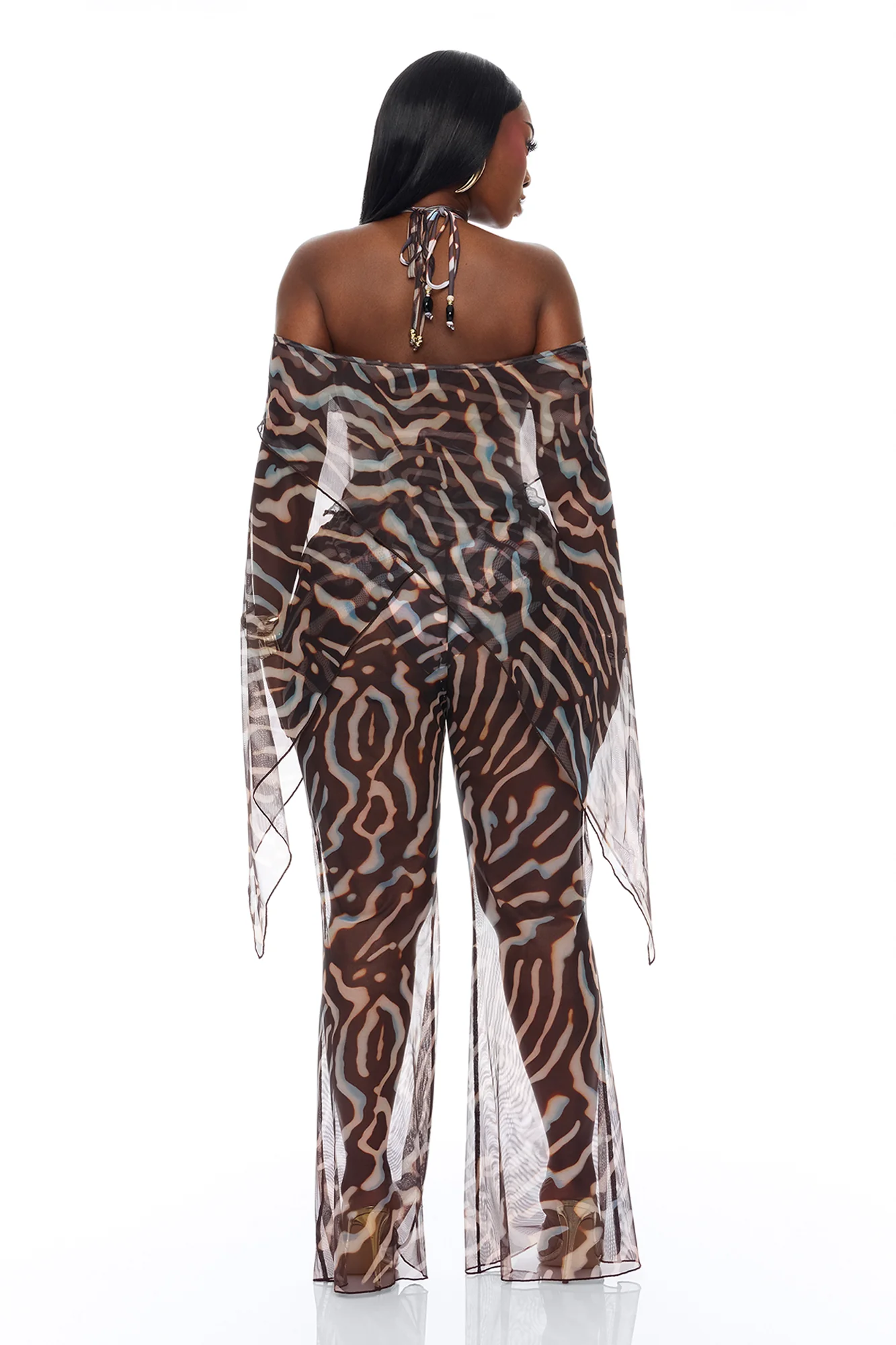 Golden Getaway Mesh Swim Cover Up - Brown/combo - Image 12