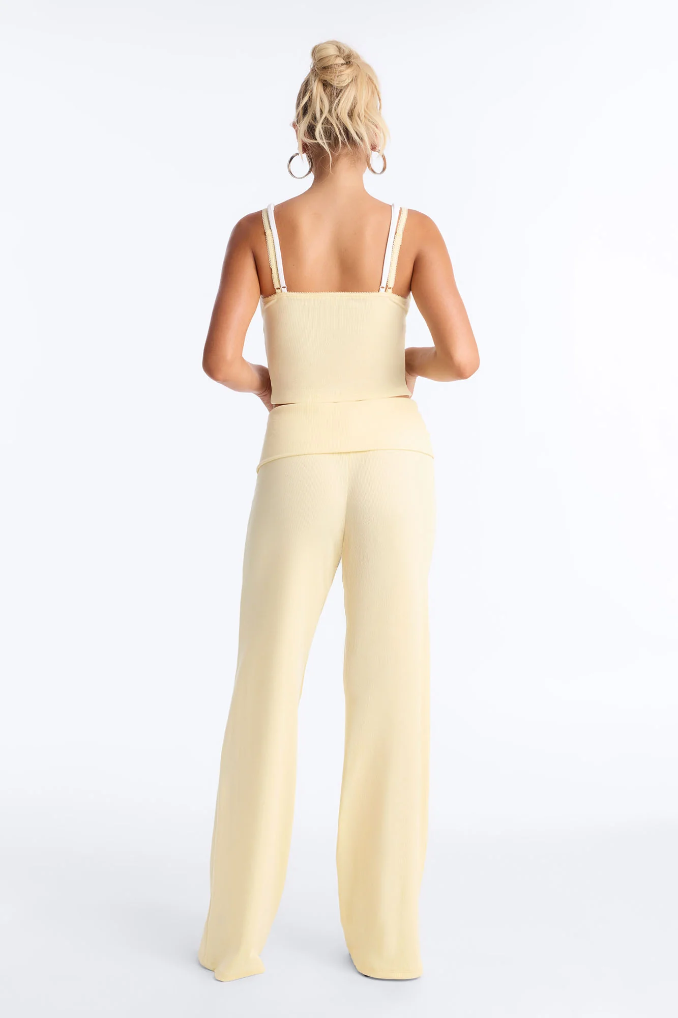 Golden Hour Foldover Waist Pant Set - Yellow - Image 3