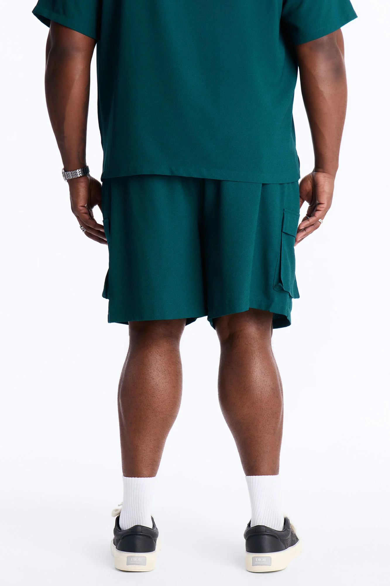 Golden Hour Relaxed Cargo Short - Hunter Green - Image 10